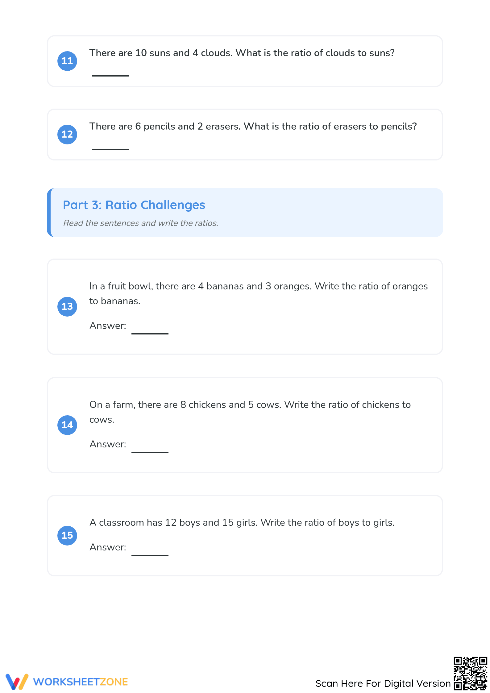 Printable Grade 3 Ratios Worksheet: Fun Picture Patterns - Page 3
