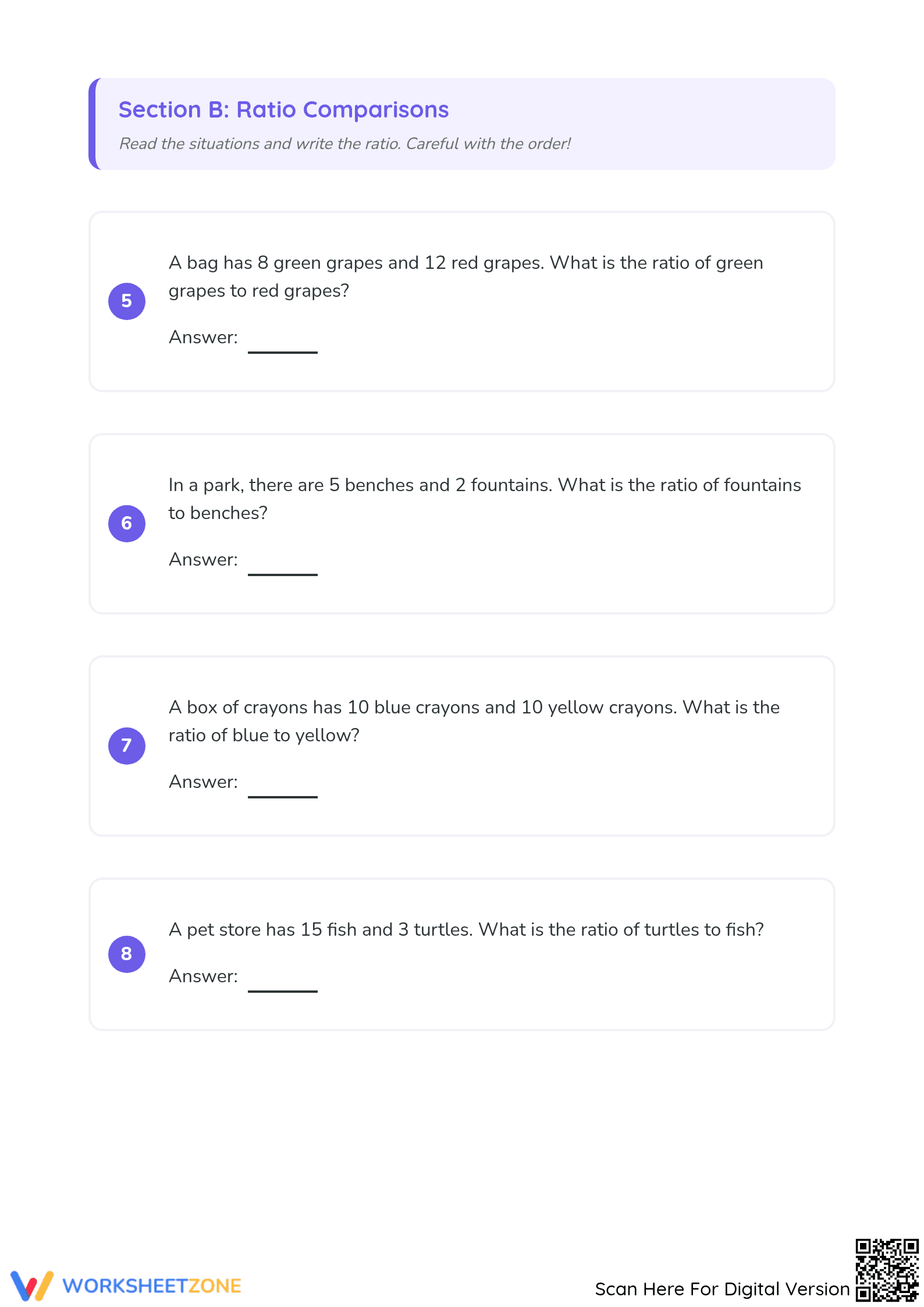 Essential Grade 3 Ratios Worksheet | Visual Practice Pack - Page 2