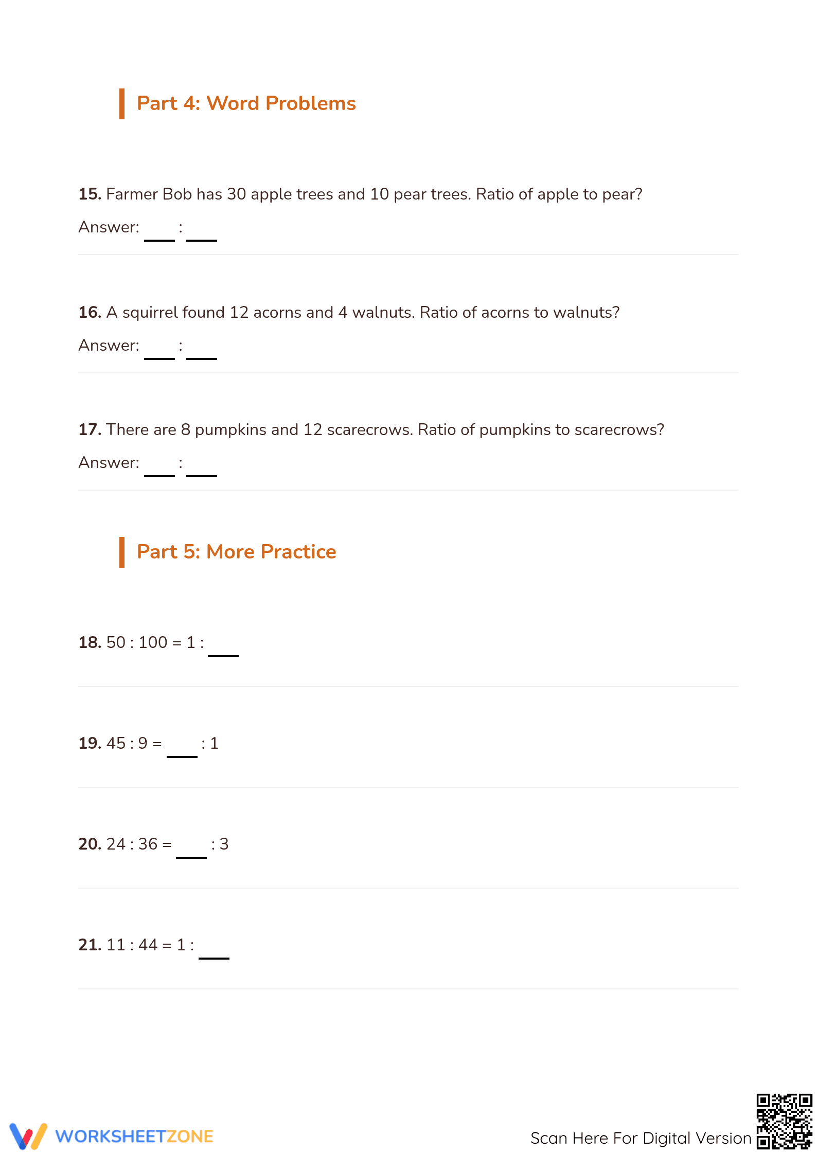 Essential Autumn Ratios Worksheet | Grade 3 Math Packet - Page 4