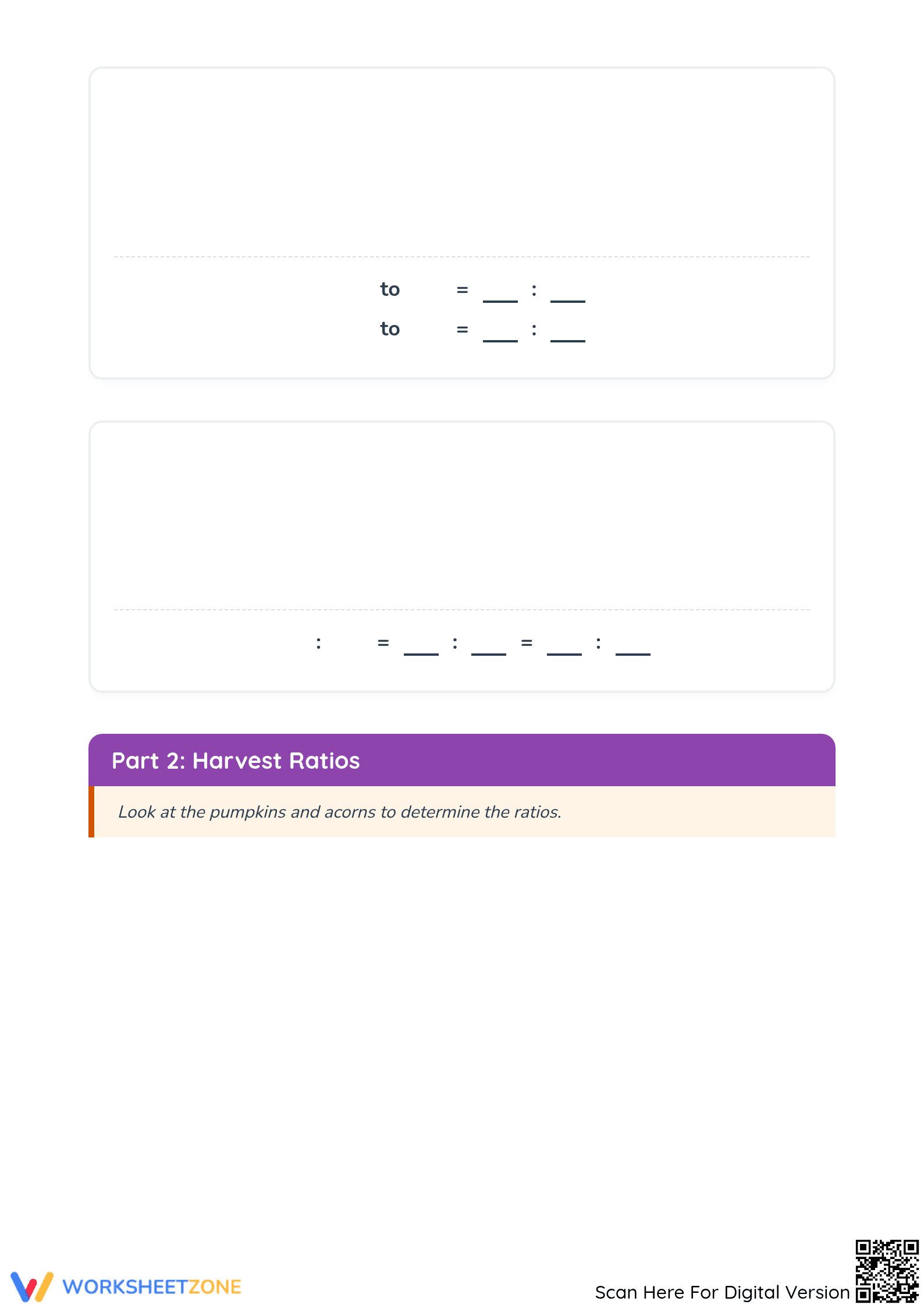 Essential Autumn Ratios Practice Worksheet | Grade 3 Math - Page 2