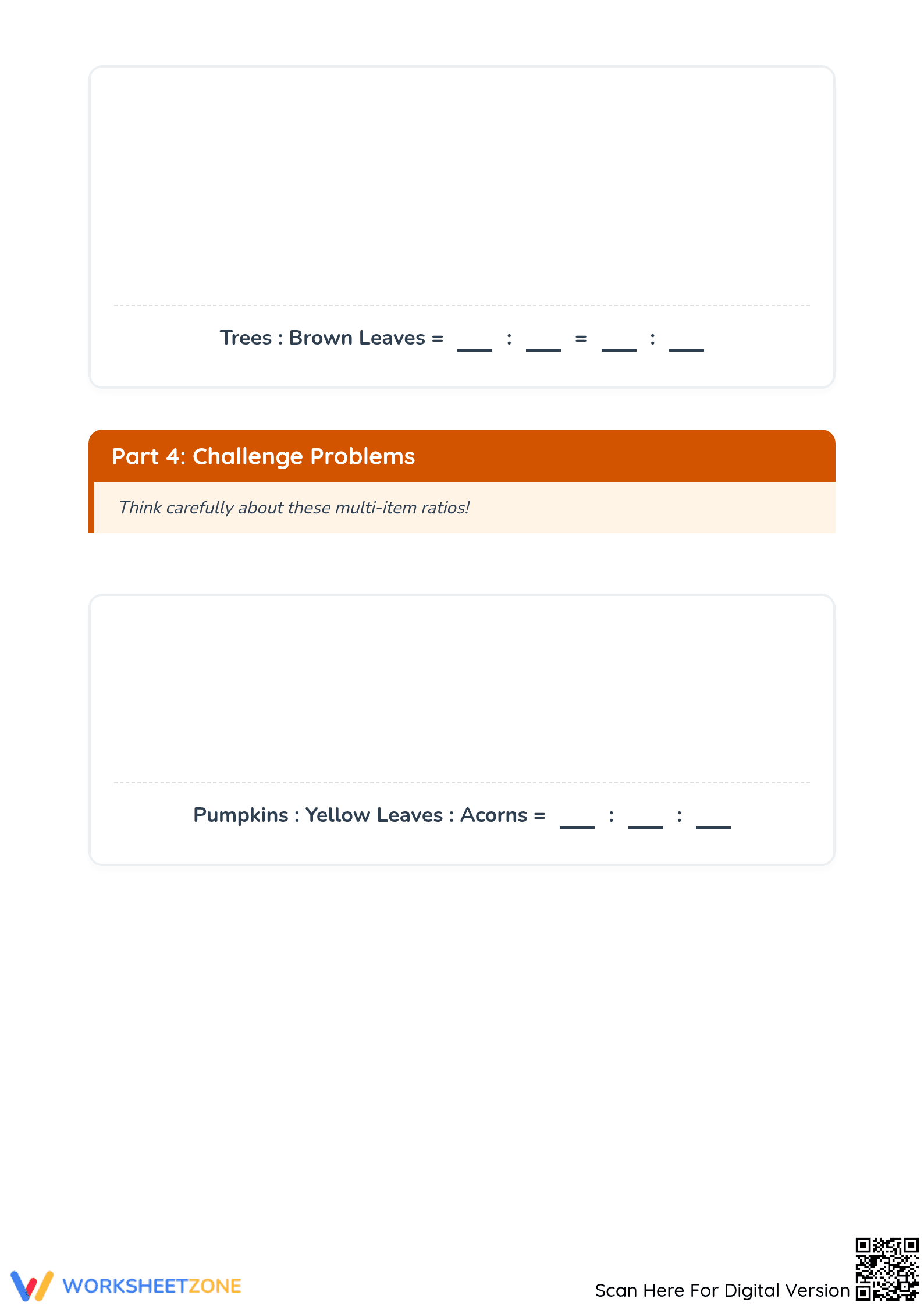Essential Autumn Ratios Practice Worksheet | Grade 3 Math - Page 4