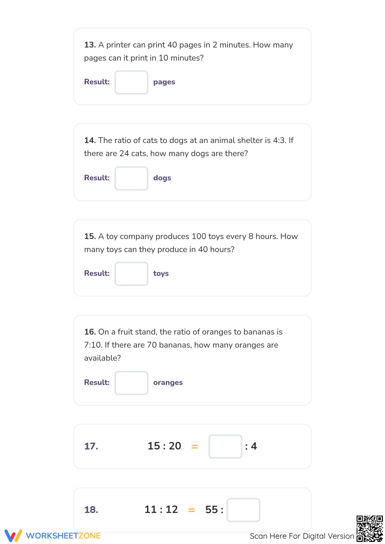 Complete Equivalent Ratios Worksheet | Grade 5-6 Math - Page 5