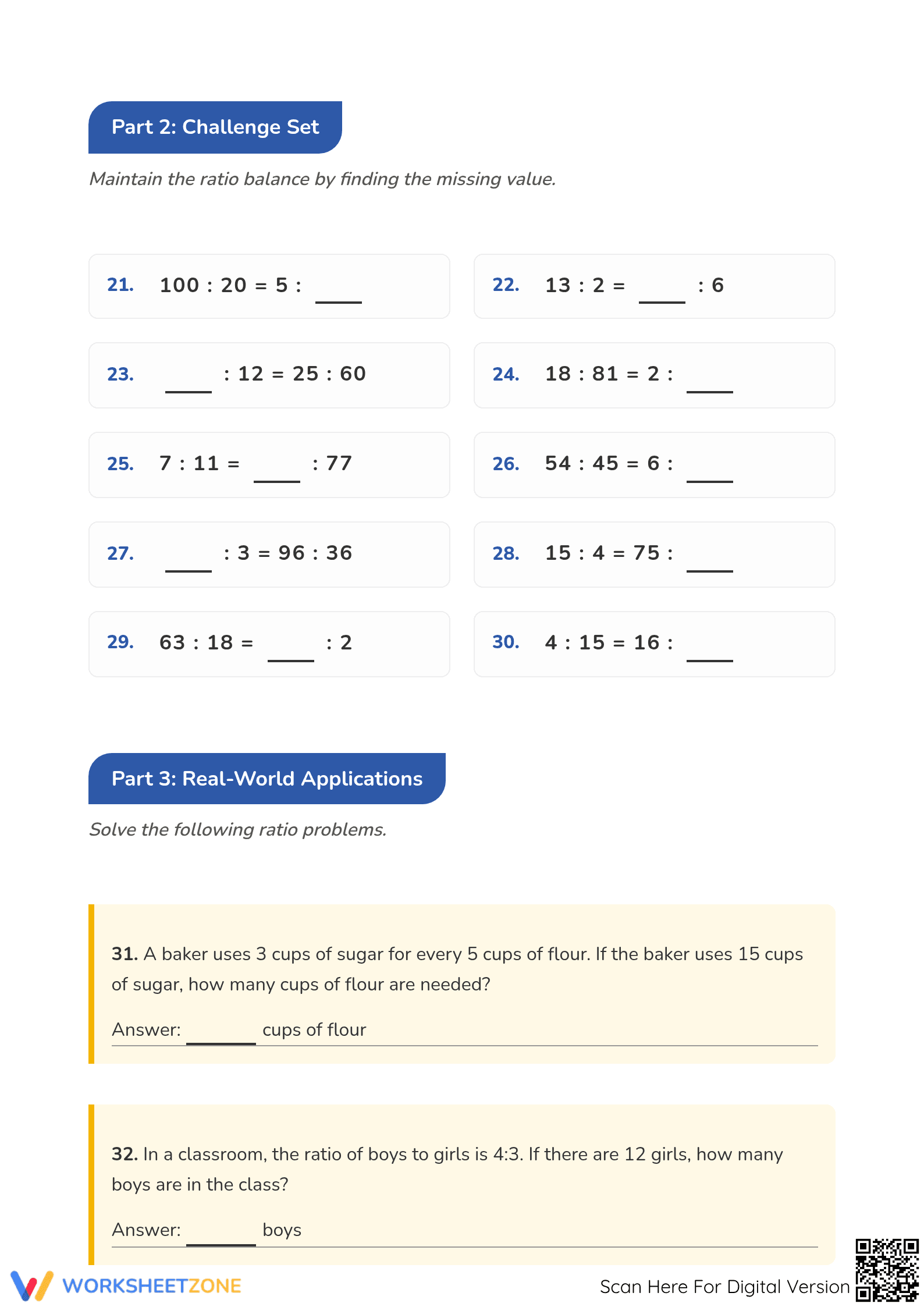 Essential Equivalent Ratios Worksheet | Grade 6 Math - Page 3