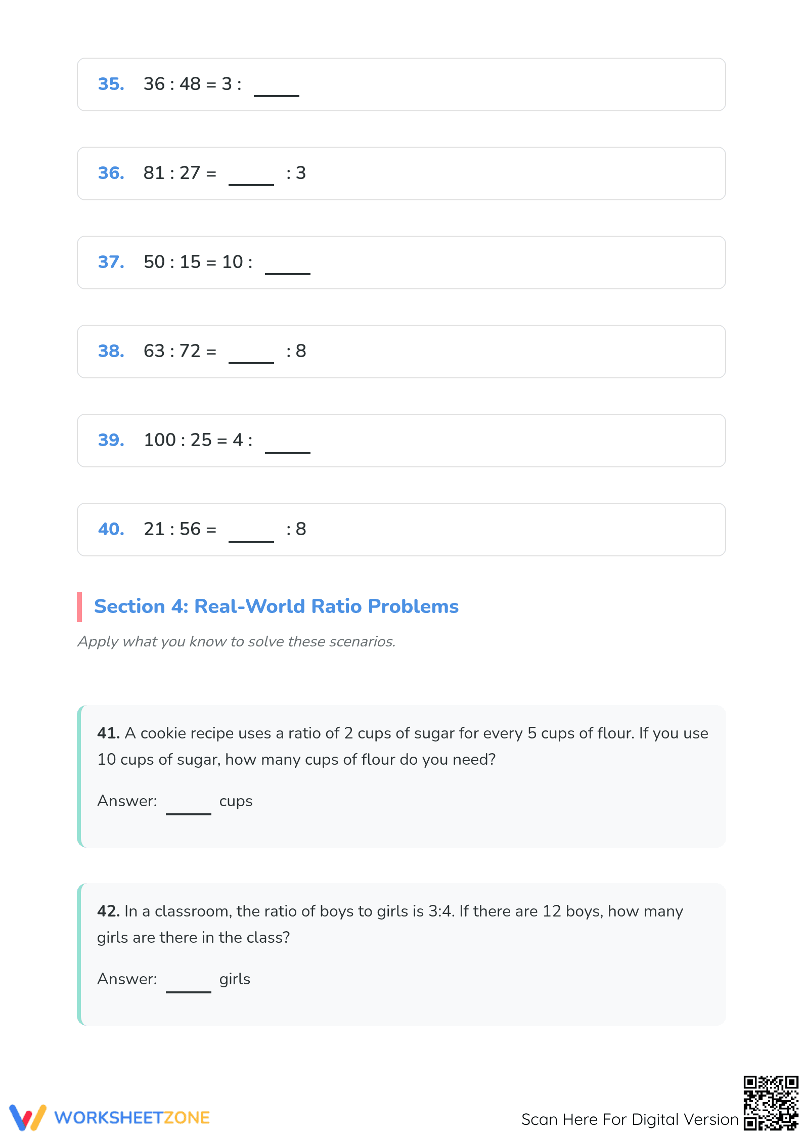 Printable Equivalent Ratio Worksheet | Grade 5 Math Guide - Page 5
