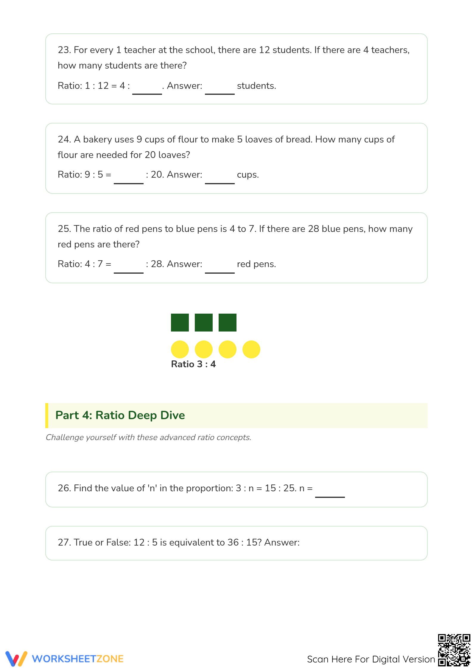 Equivalent Ratio Worksheet: Grade 5 Essential Practice - Page 4