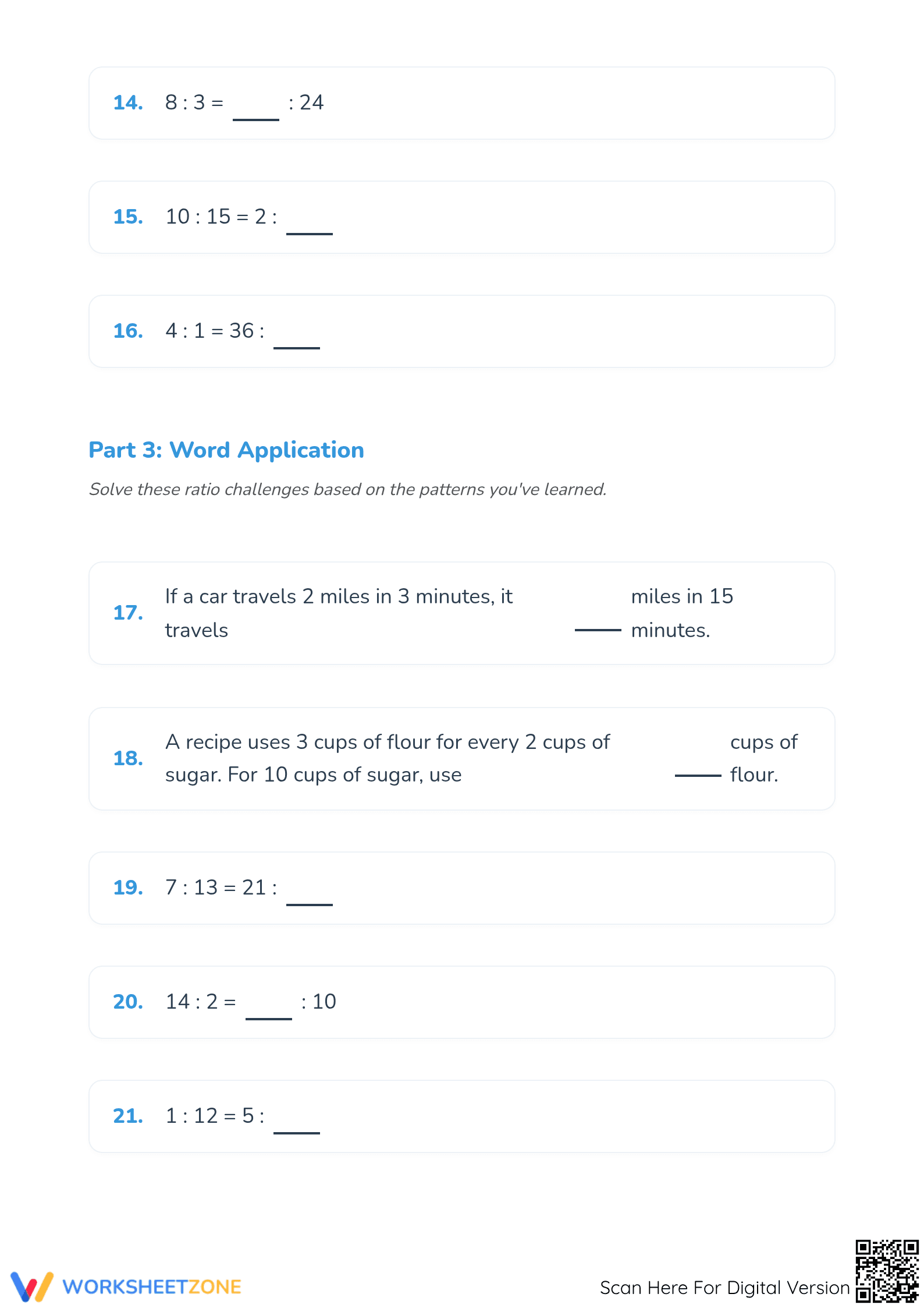 Grade 5 Equivalent Ratios — Printable No-Prep Worksheet - Page 3
