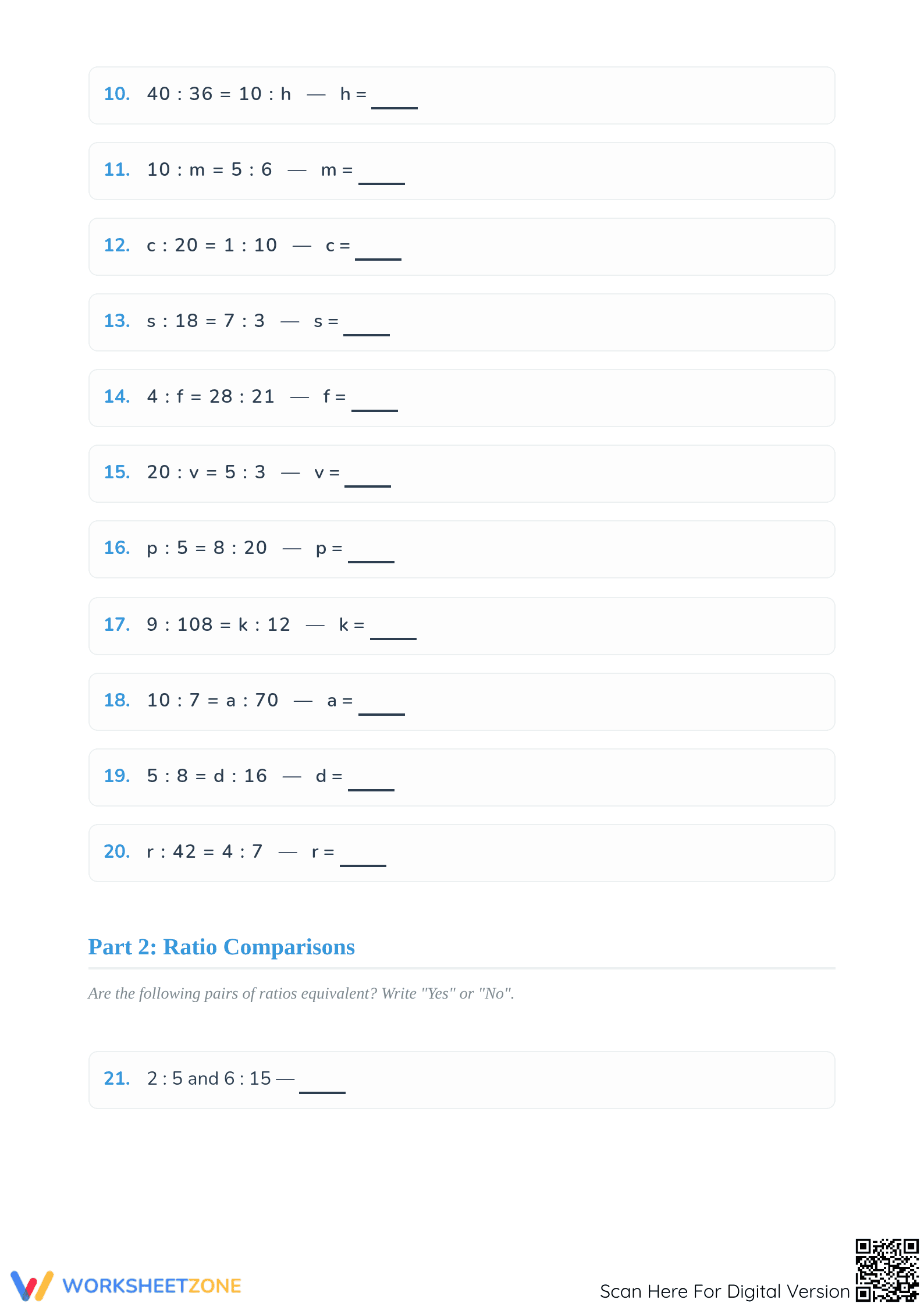 Essential Equivalent Ratios Worksheet | Grades 4-6 Math - Page 2