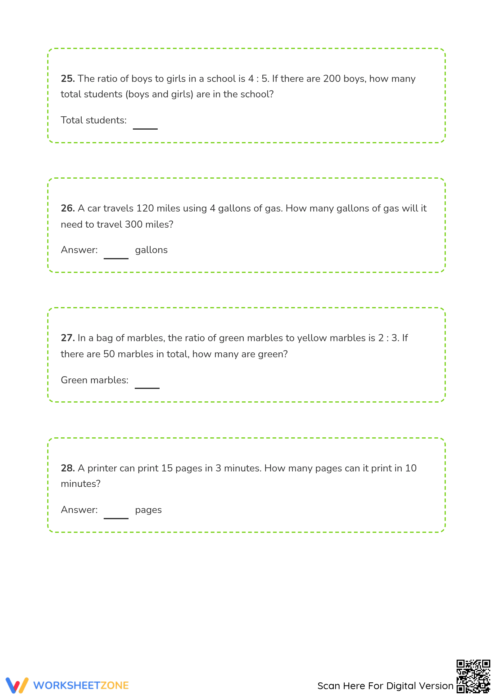 Printable Equivalent Ratios Worksheet | Grade 5 Math - Page 5
