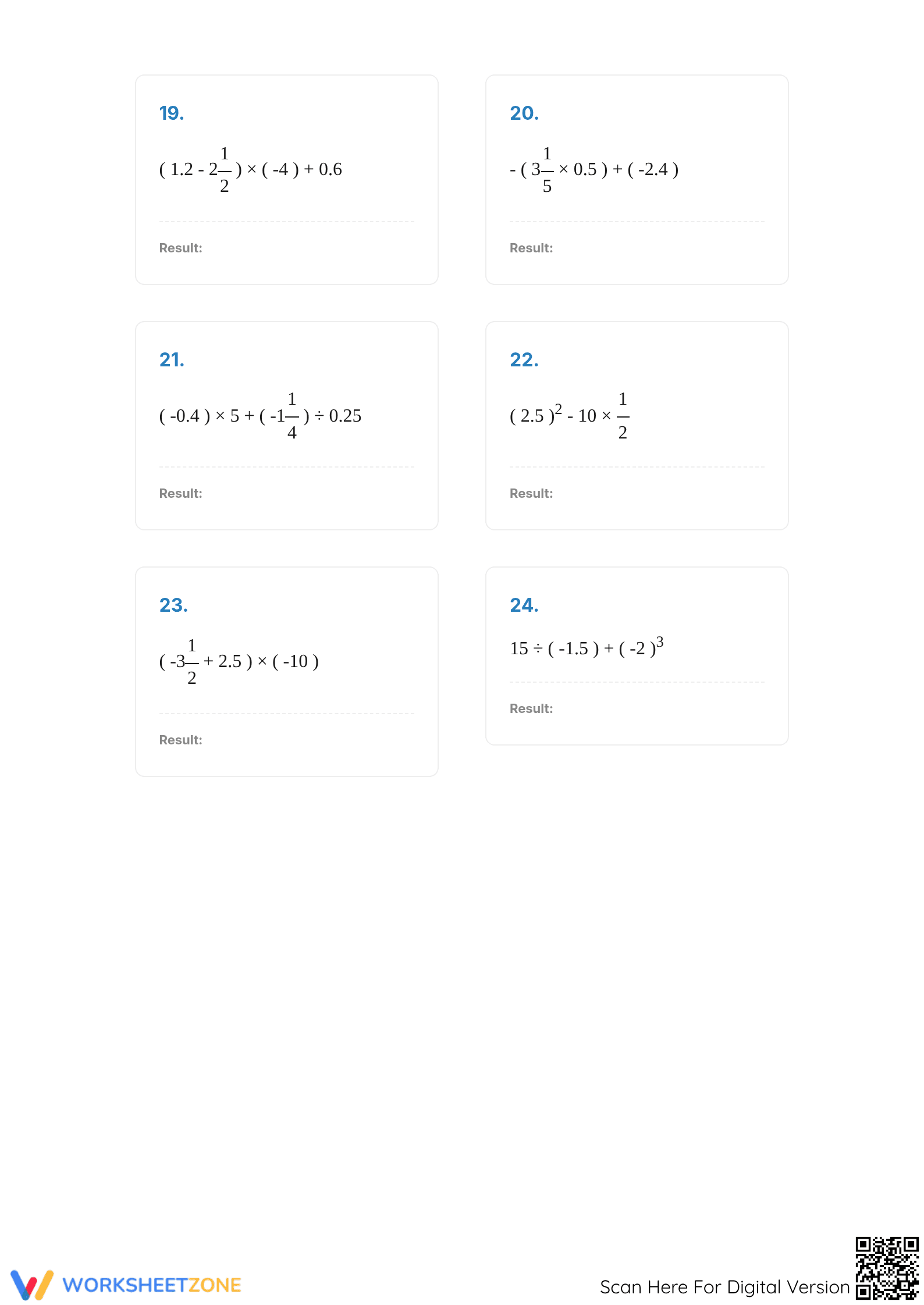 Essential Order of Operations: Negative Fractions & Decimals - Page 4