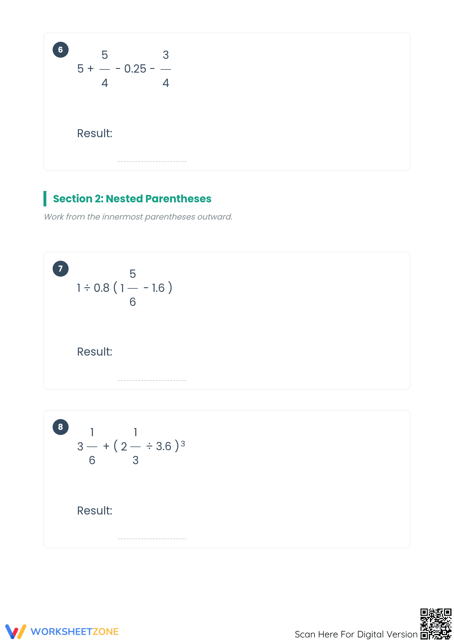 Essential Order of Operations: Fractions & Decimals (2) - Page 3