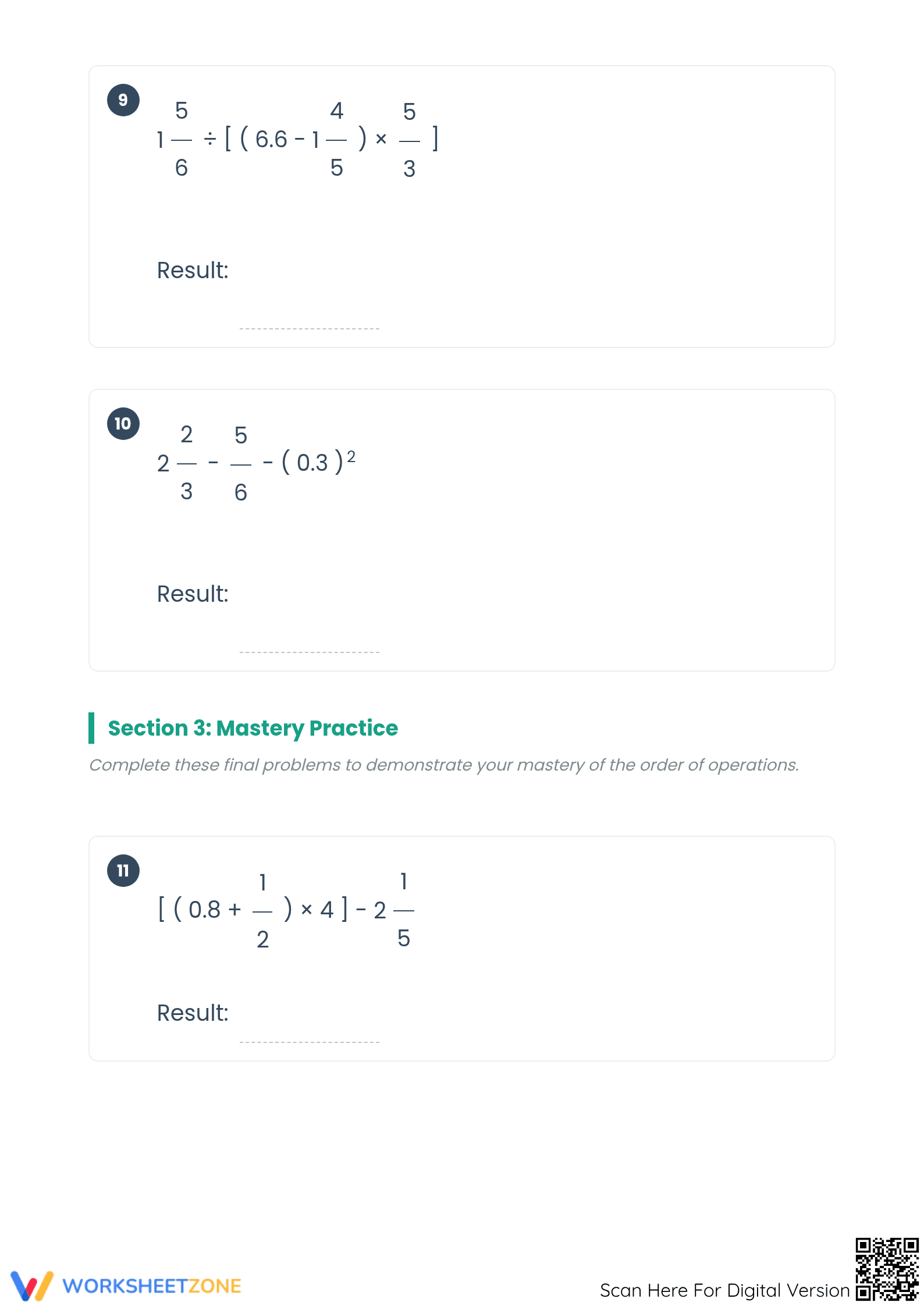 Essential Order of Operations: Fractions & Decimals (2) - Page 4
