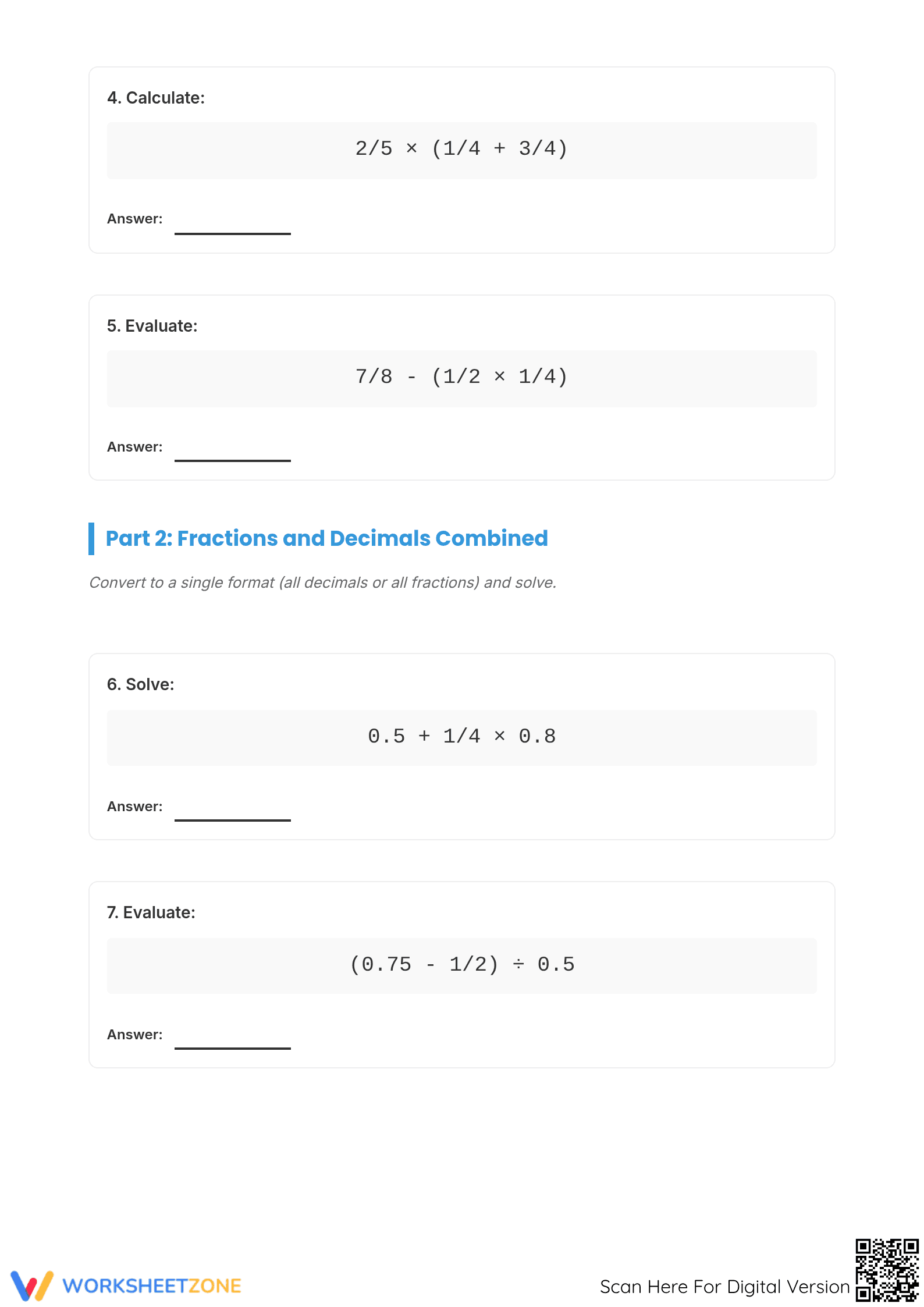 Order of Operations Worksheet | Grade 7 Math Essential - Page 2