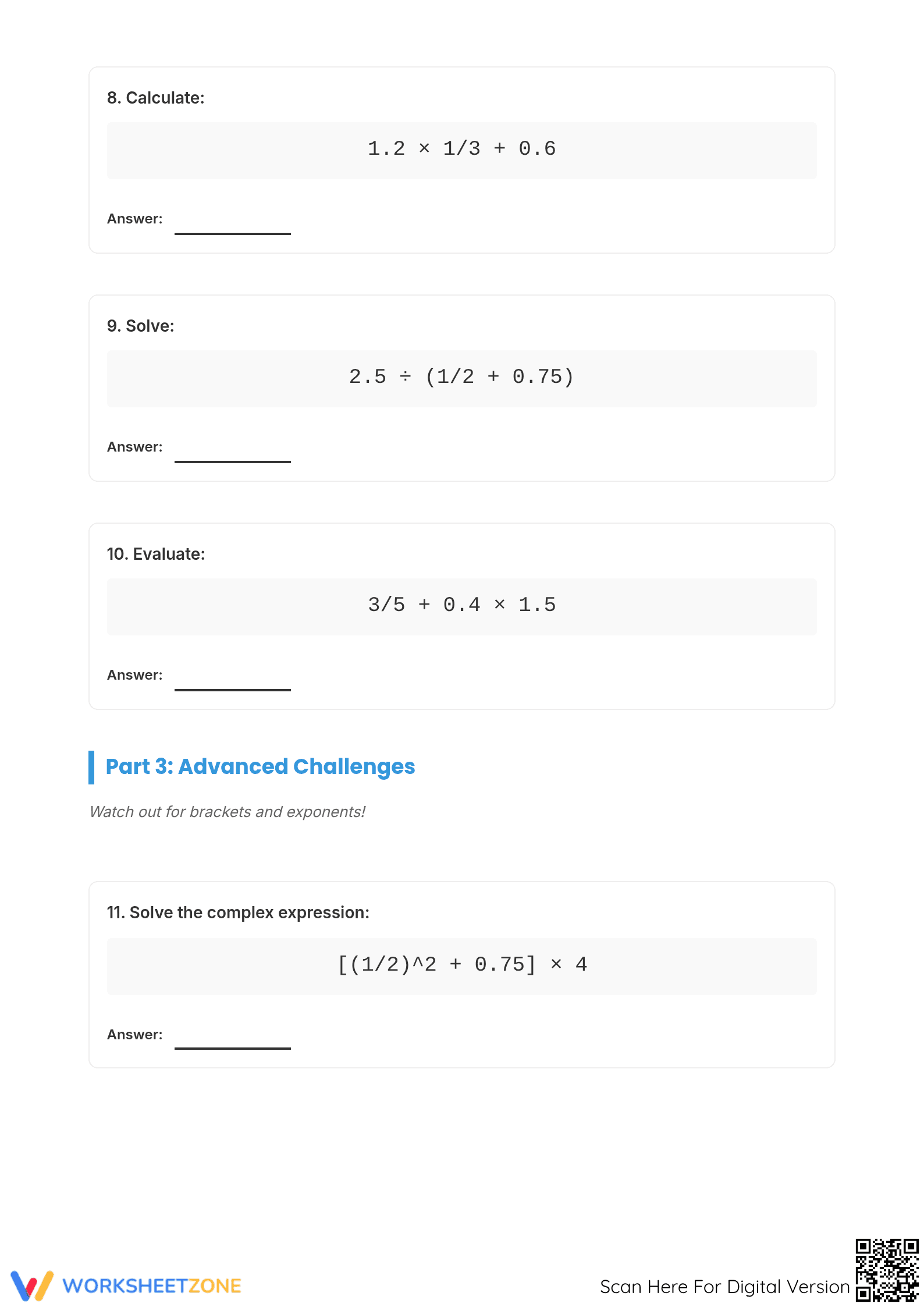 Order of Operations Worksheet | Grade 7 Math Essential - Page 3