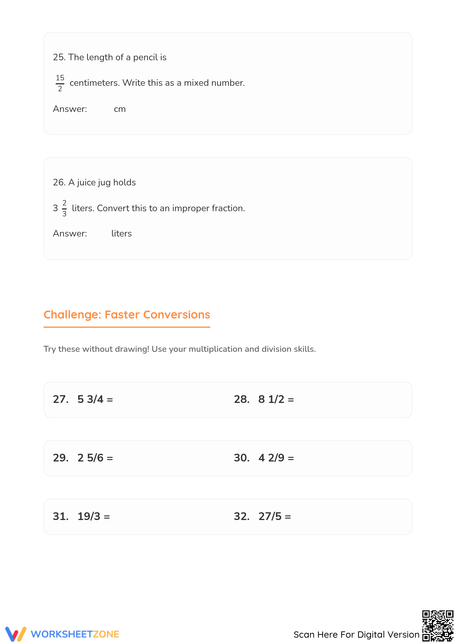 Essential Mixed Numbers Worksheet | Grade 3 Math Printable - Page 4