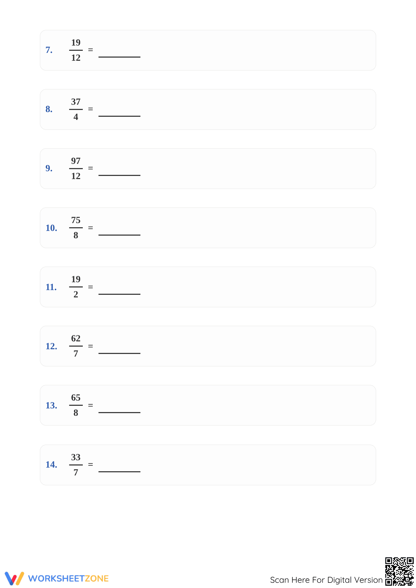 Essential Improper to Mixed Fractions Worksheet | Grade 3 - Page 2