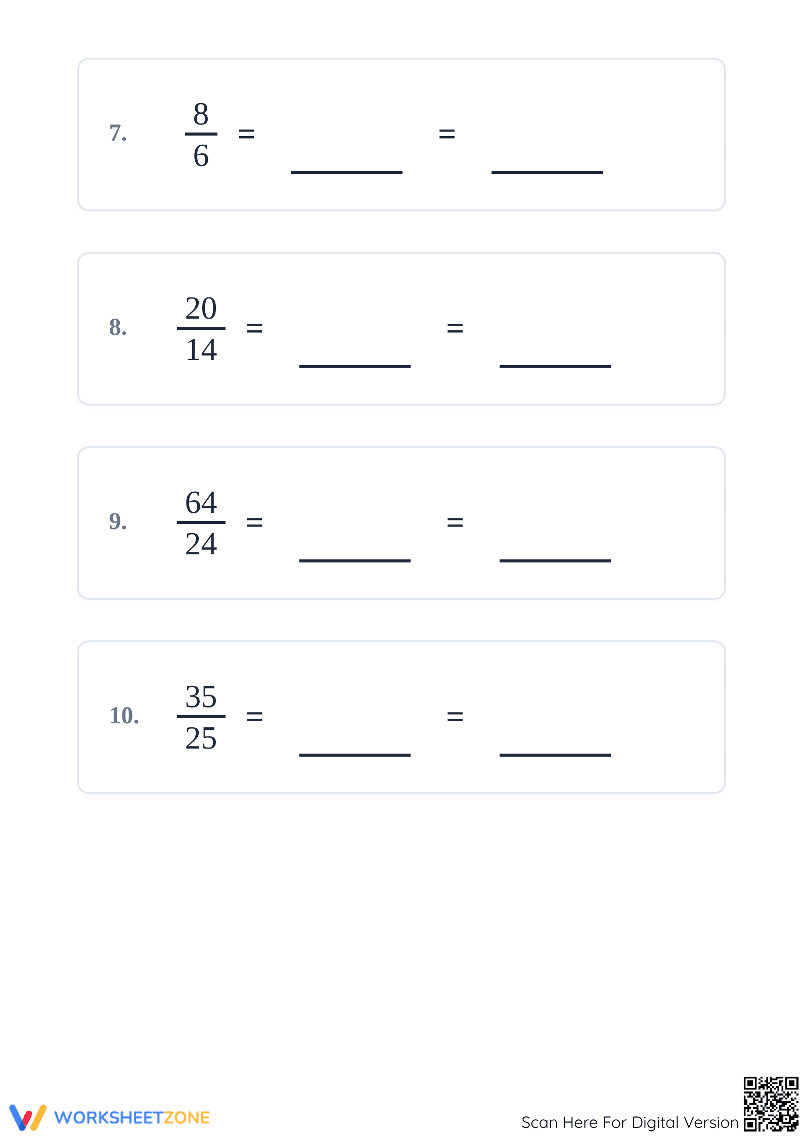 Essential Grade 4 Simplifying Improper Fractions Worksheet - Page 3