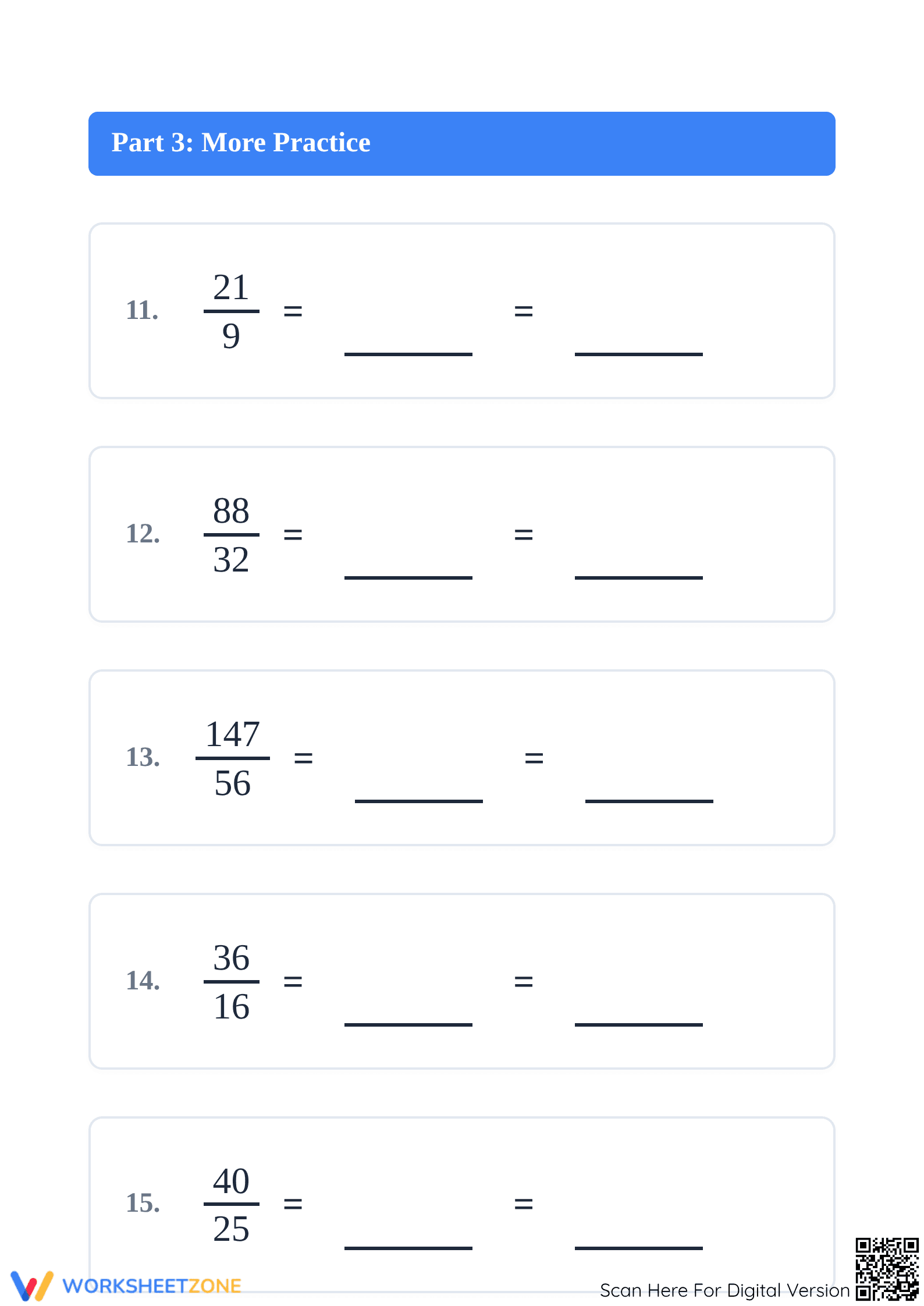 Essential Grade 4 Simplifying Improper Fractions Worksheet - Page 4