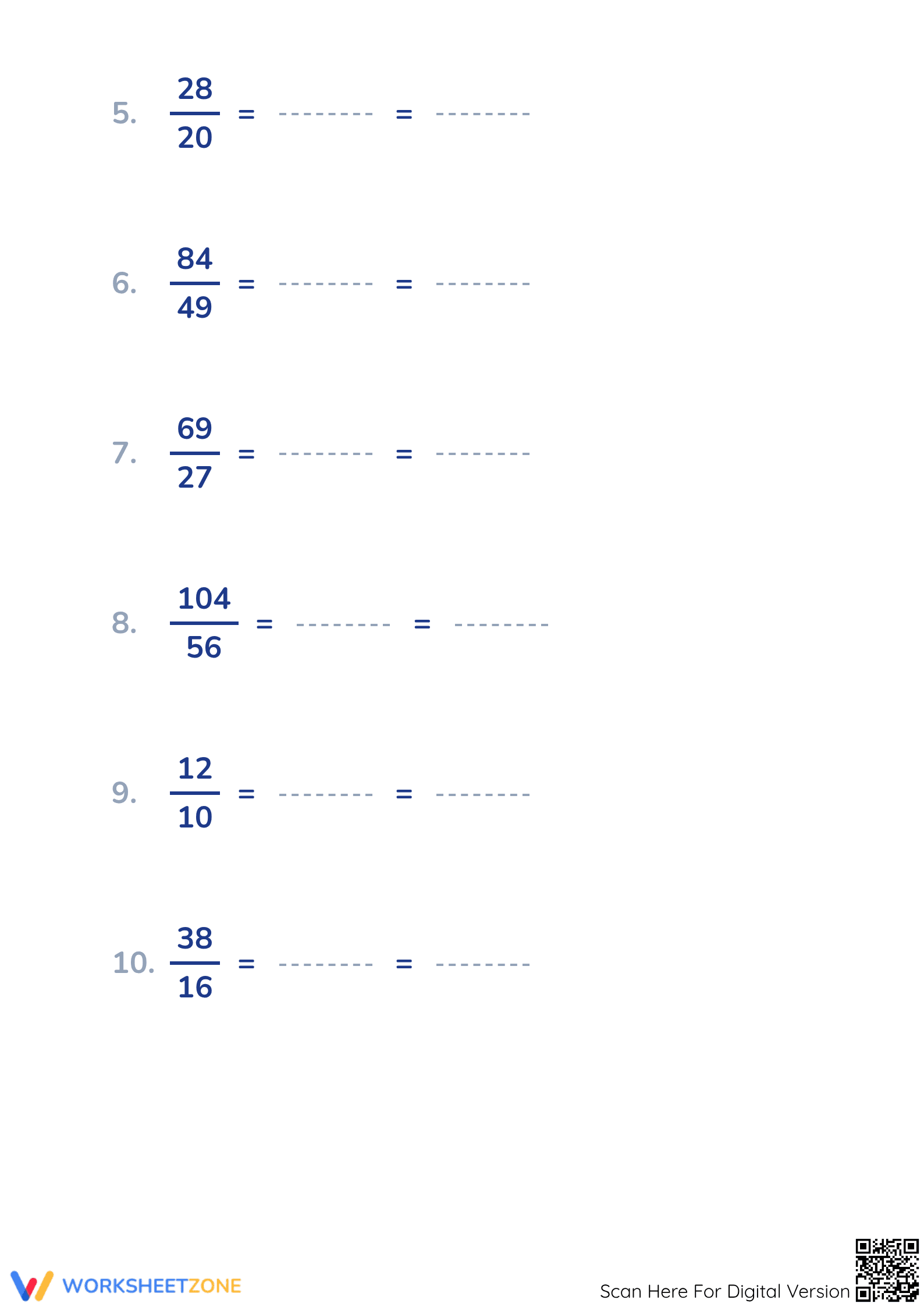 Printable Simplifying Improper Fractions Worksheet | Grade 4 - Page 2