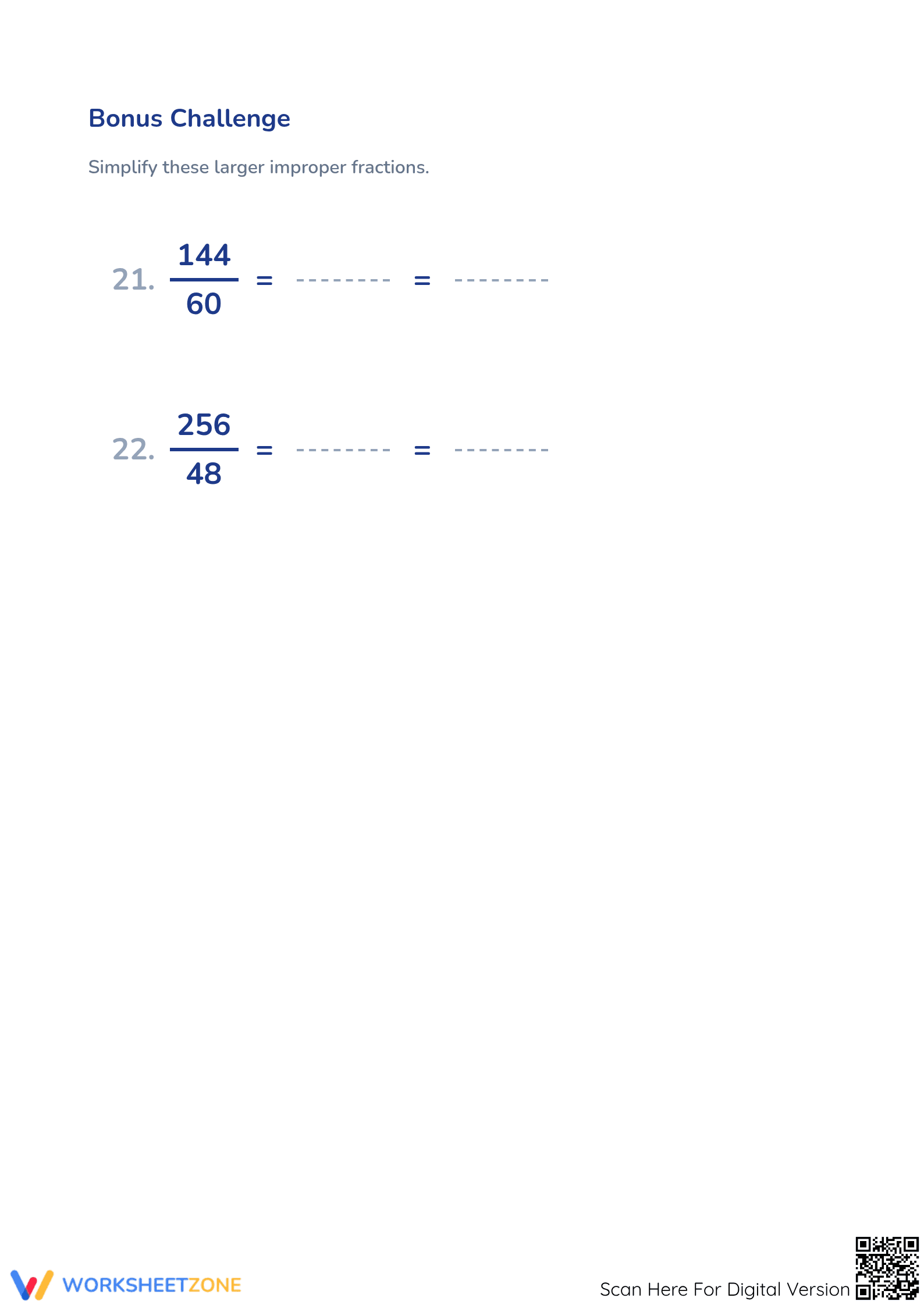 Printable Simplifying Improper Fractions Worksheet | Grade 4 - Page 5