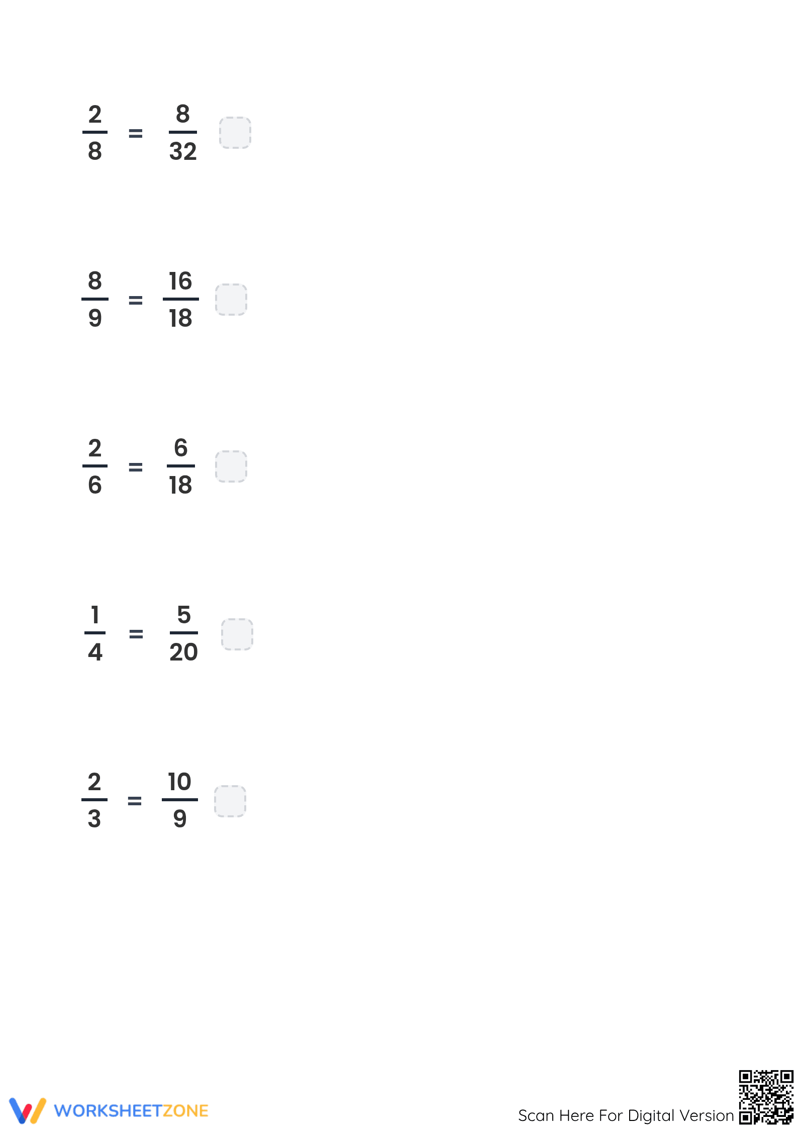 Essential Equivalent Fractions Worksheet | Grades 3-5 - Page 2