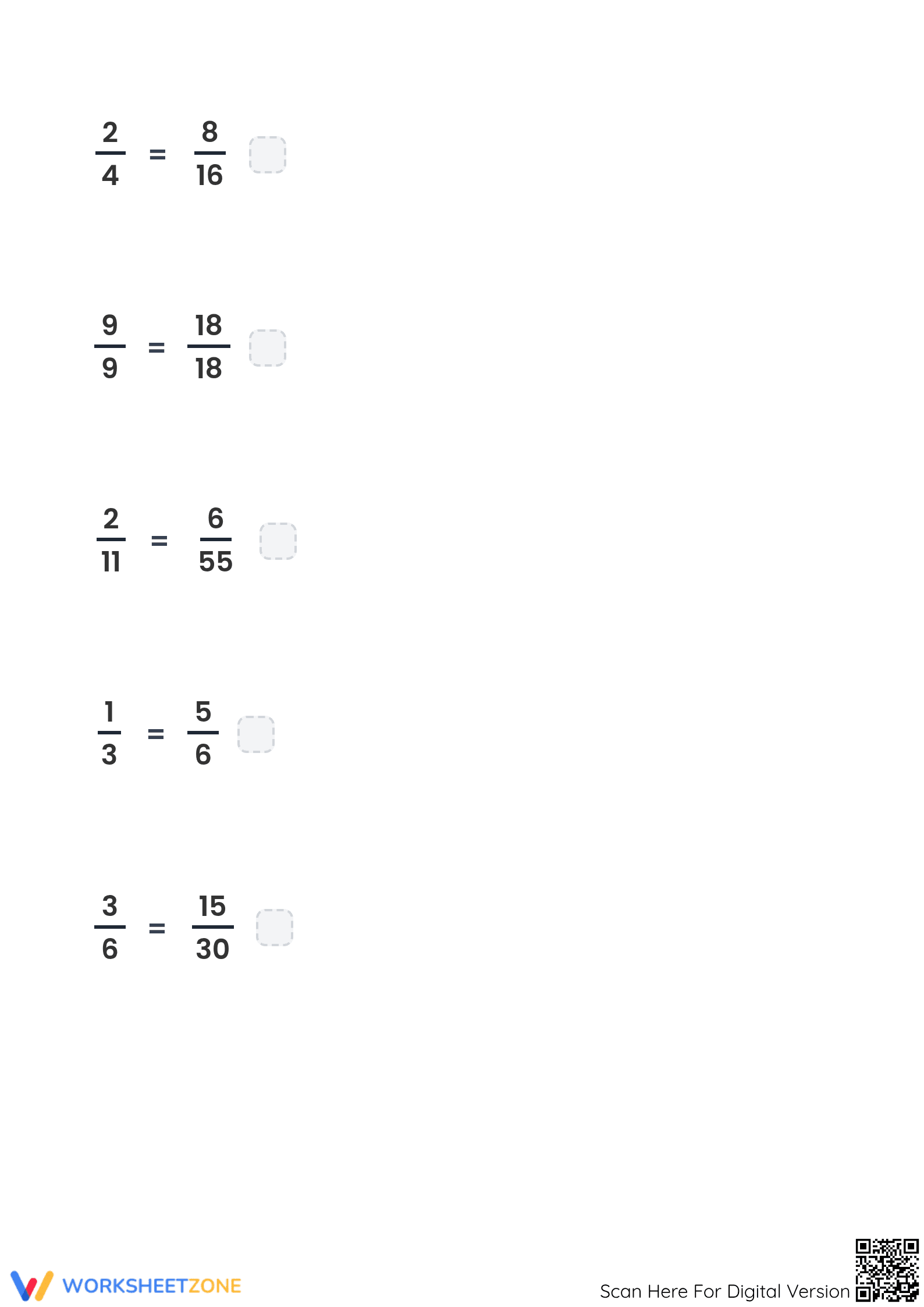 Essential Equivalent Fractions Worksheet | Grades 3-5 - Page 3