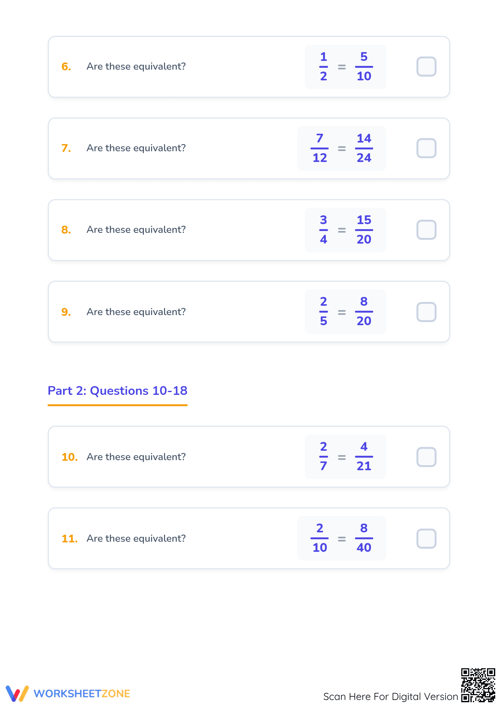 4.NF.A.1 Worksheet: Equivalent Fractions — Grade 4 Aligned - Page 2