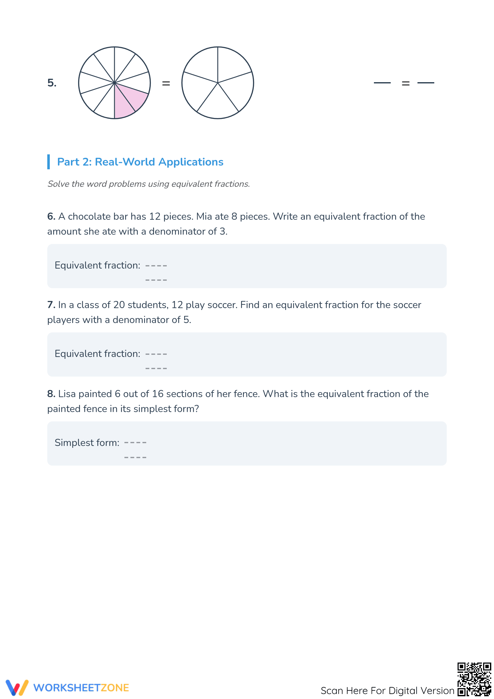 Essential Equivalent Fractions Worksheet | Grade 3 Math - Page 2