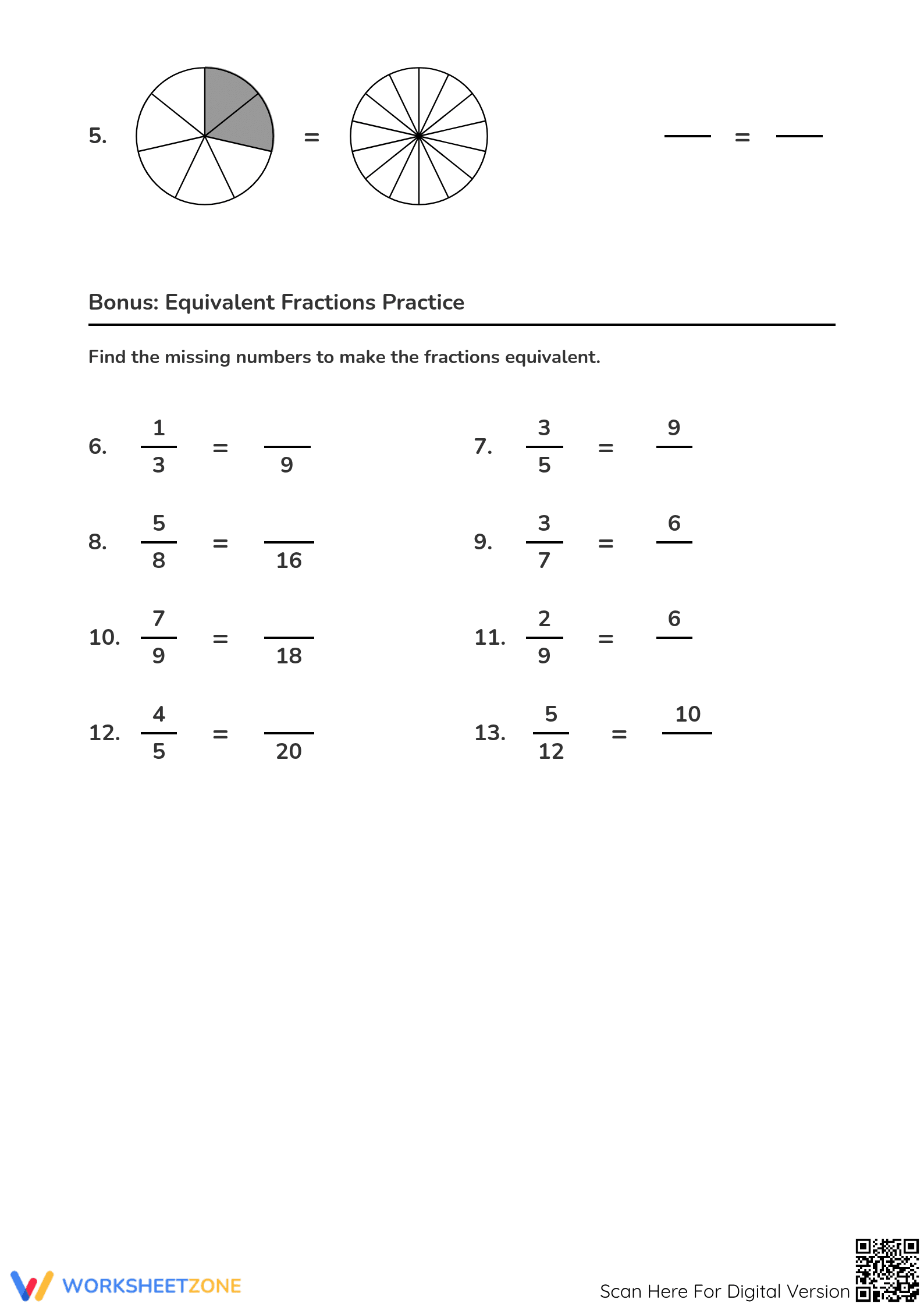 Essential Equivalent Fractions Worksheet | Grade 4 Aligned - Page 2