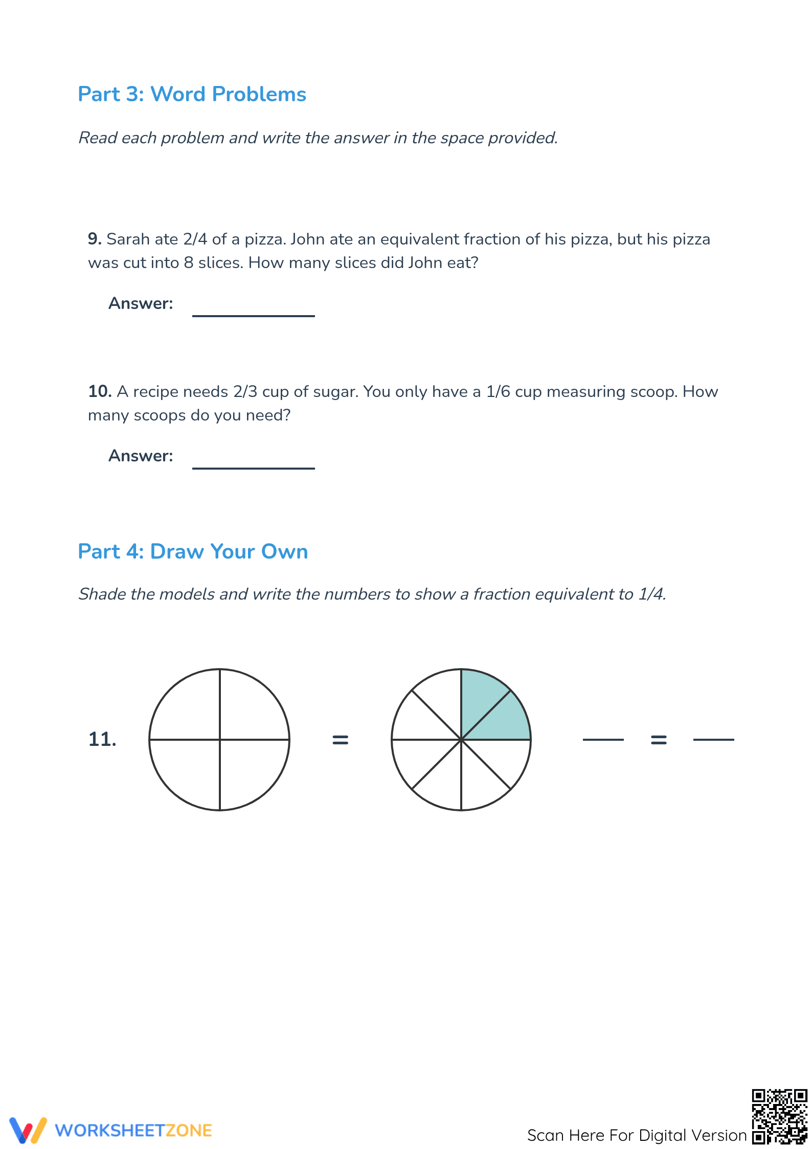 Essential Equivalent Fractions Worksheet | Grade 4 Printable - Page 3