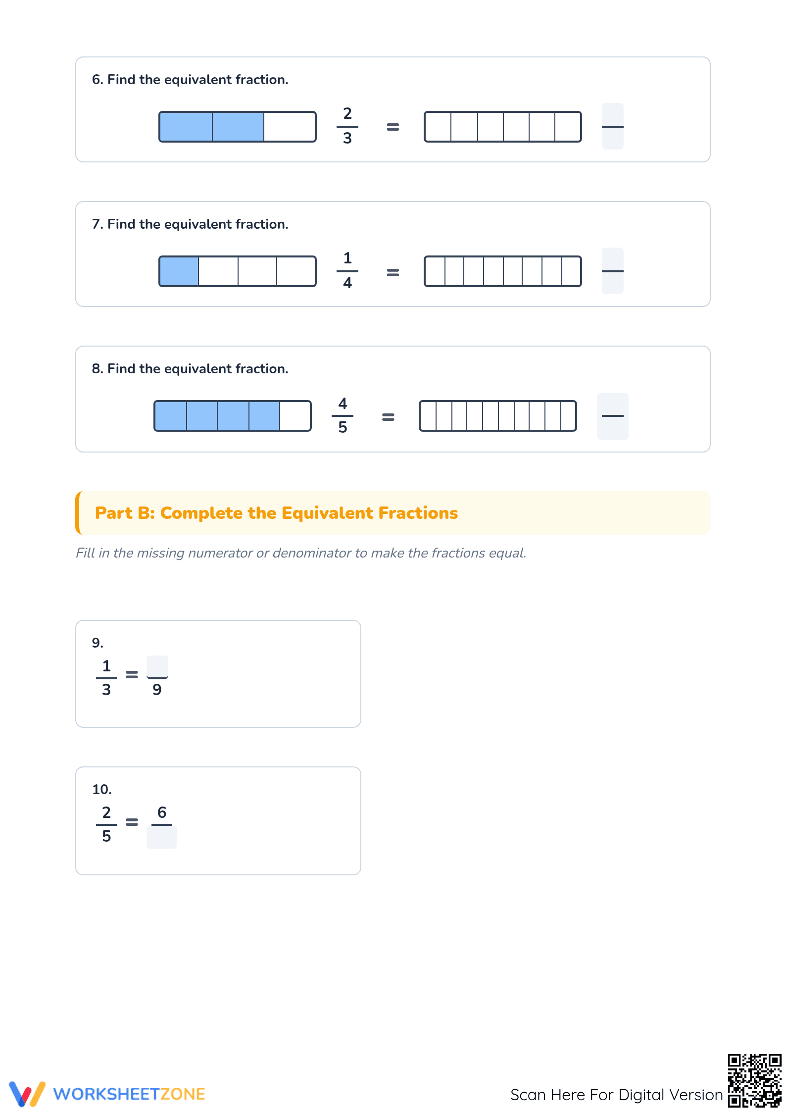 Essential Equivalent Fractions Worksheet | Grade 4 Aligned - Page 2