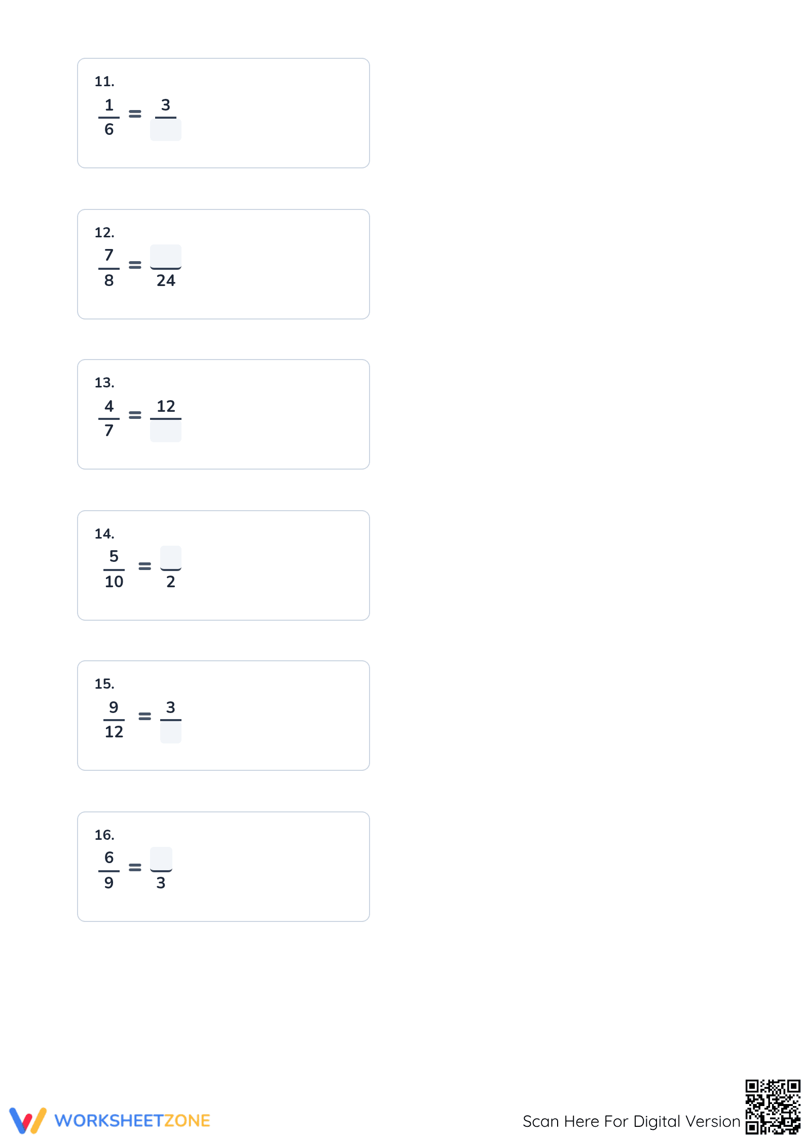 Printable Equivalent Fractions Practice | Grade 3-5 Math - Page 3