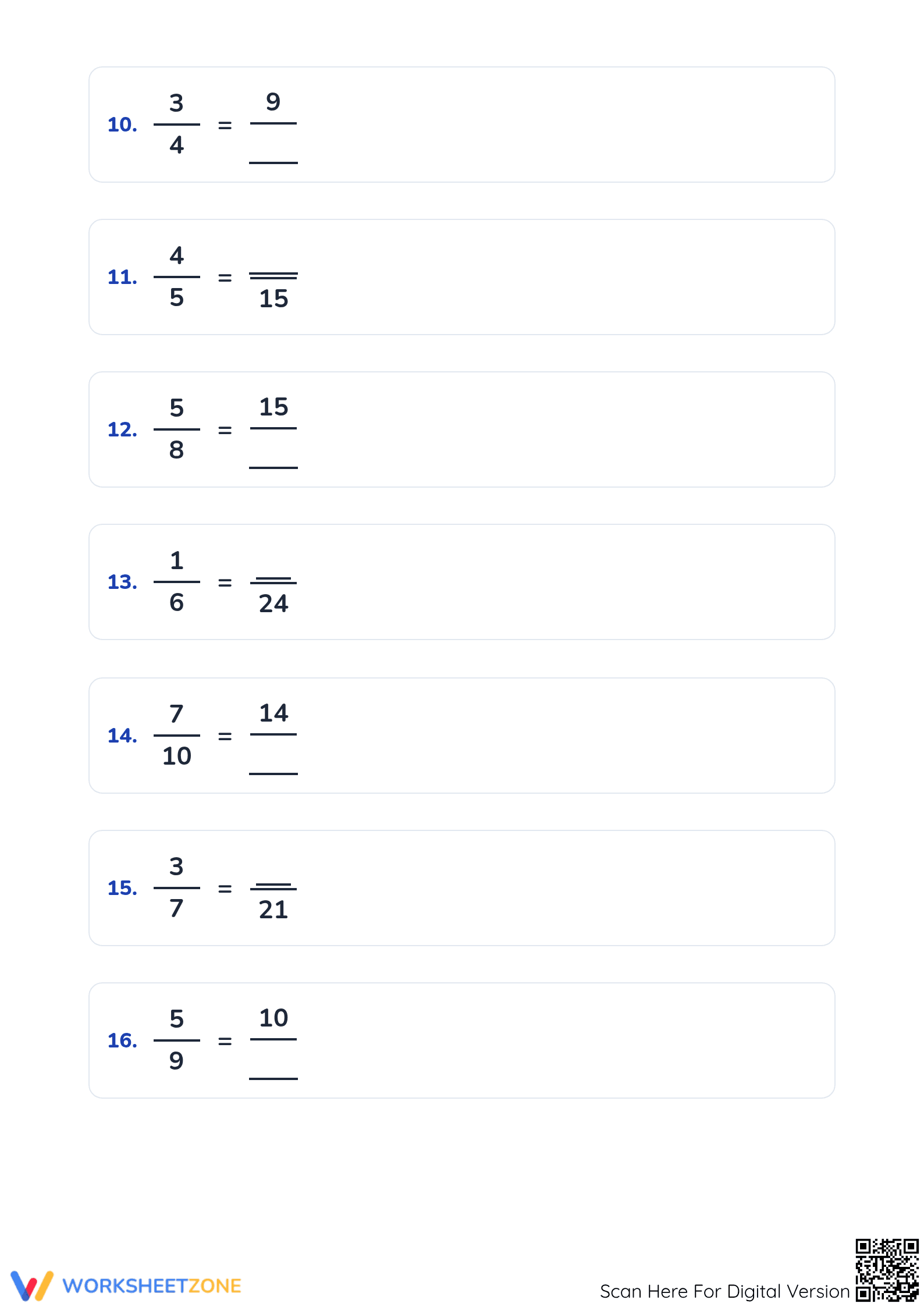 Grade 4 Aligned: Equivalent Fractions Worksheet - Page 3