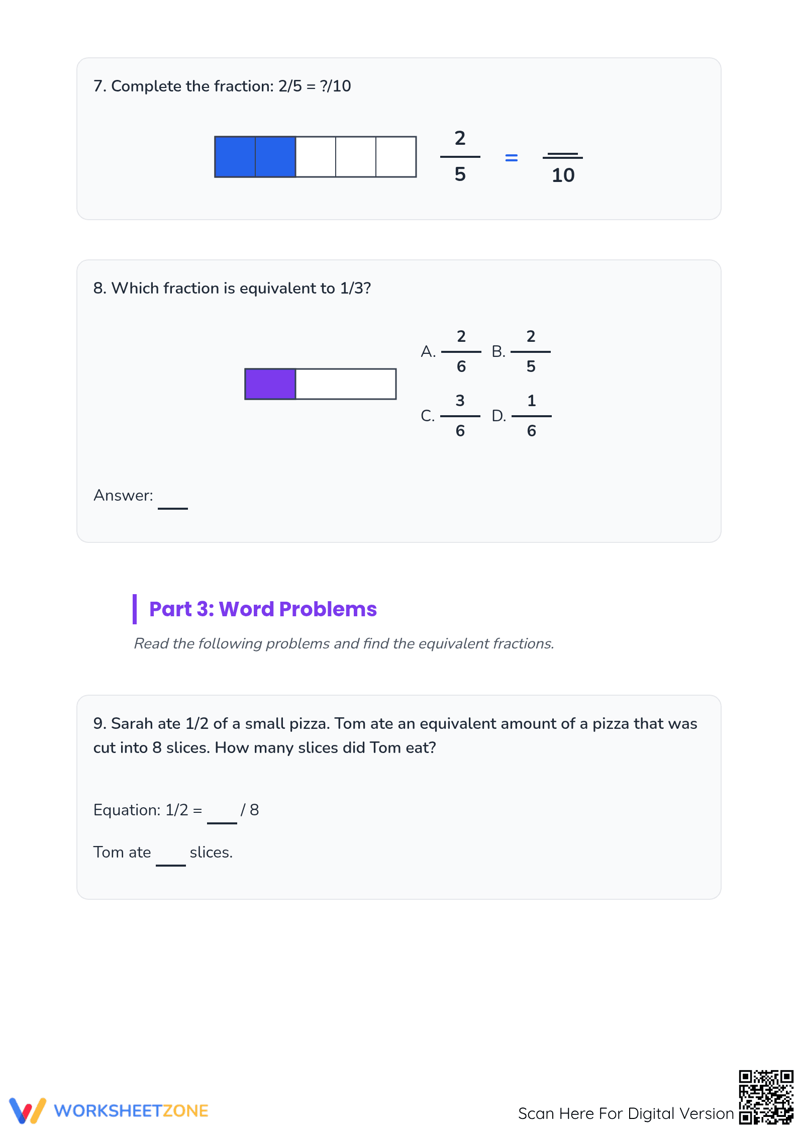 Essential Equivalent Fractions Worksheet | Grades 3-5 Ready - Page 3