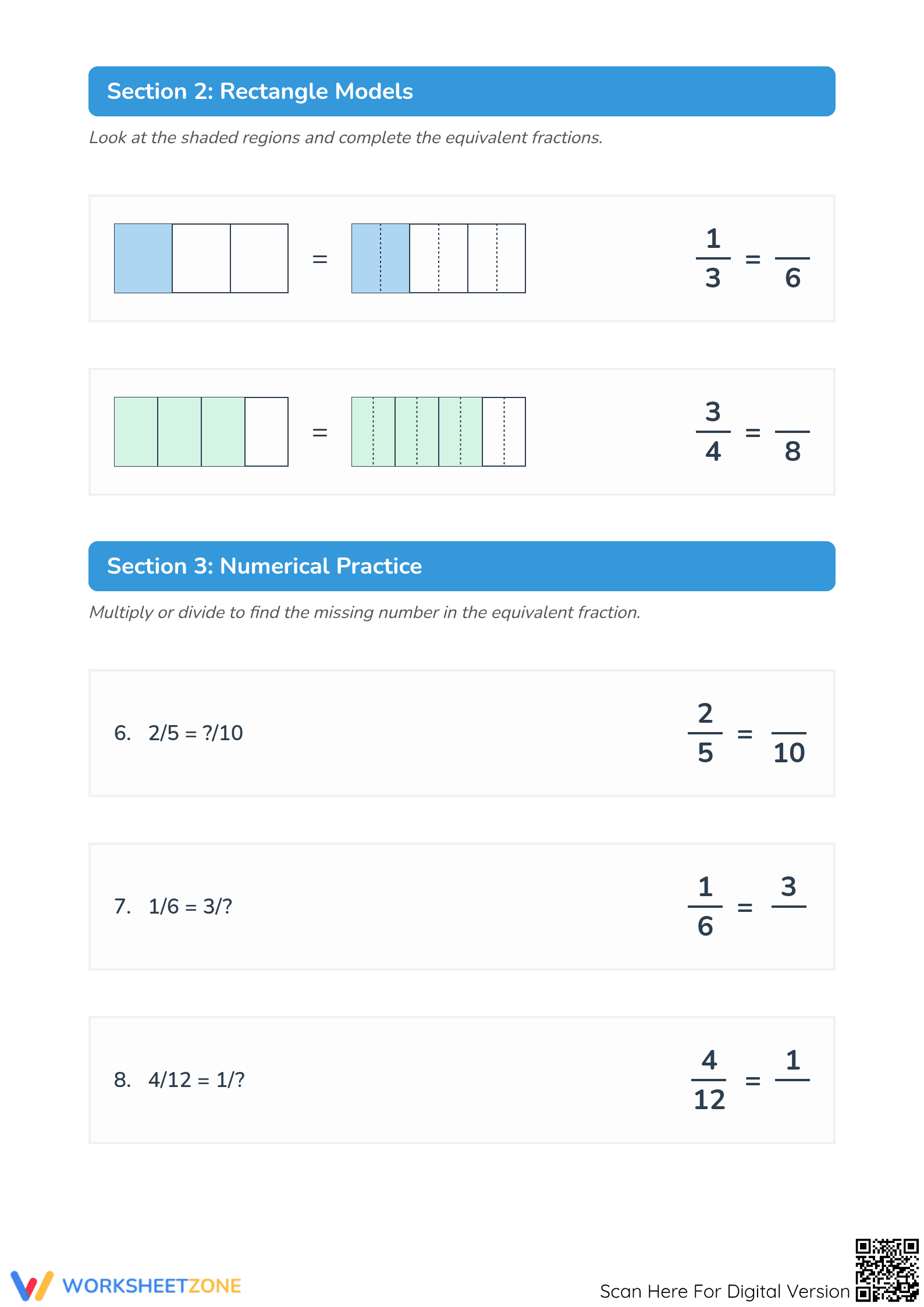 Essential Equivalent Fractions Worksheet | Grade 4 Printable - Page 2