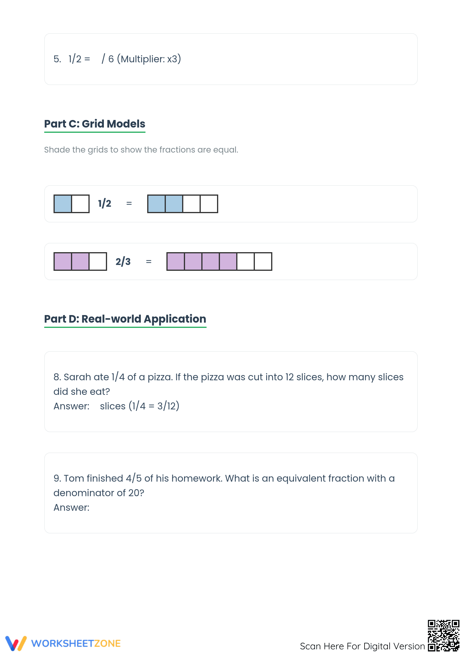 Essential Equivalent Fractions Worksheet | Grade 4 Math - Page 2