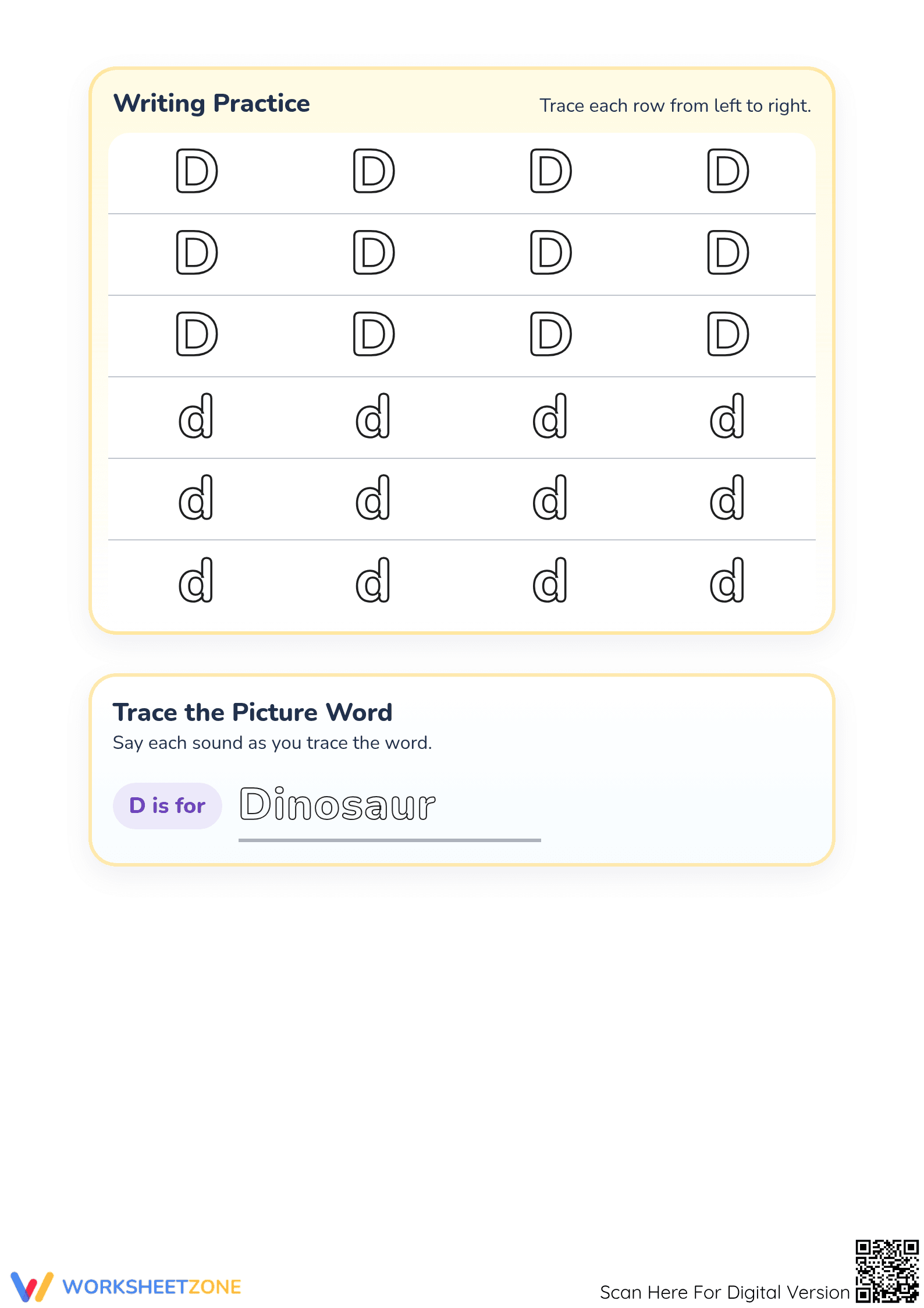 Essential Letter D Writing Worksheet | Grade K Printable - Page 2