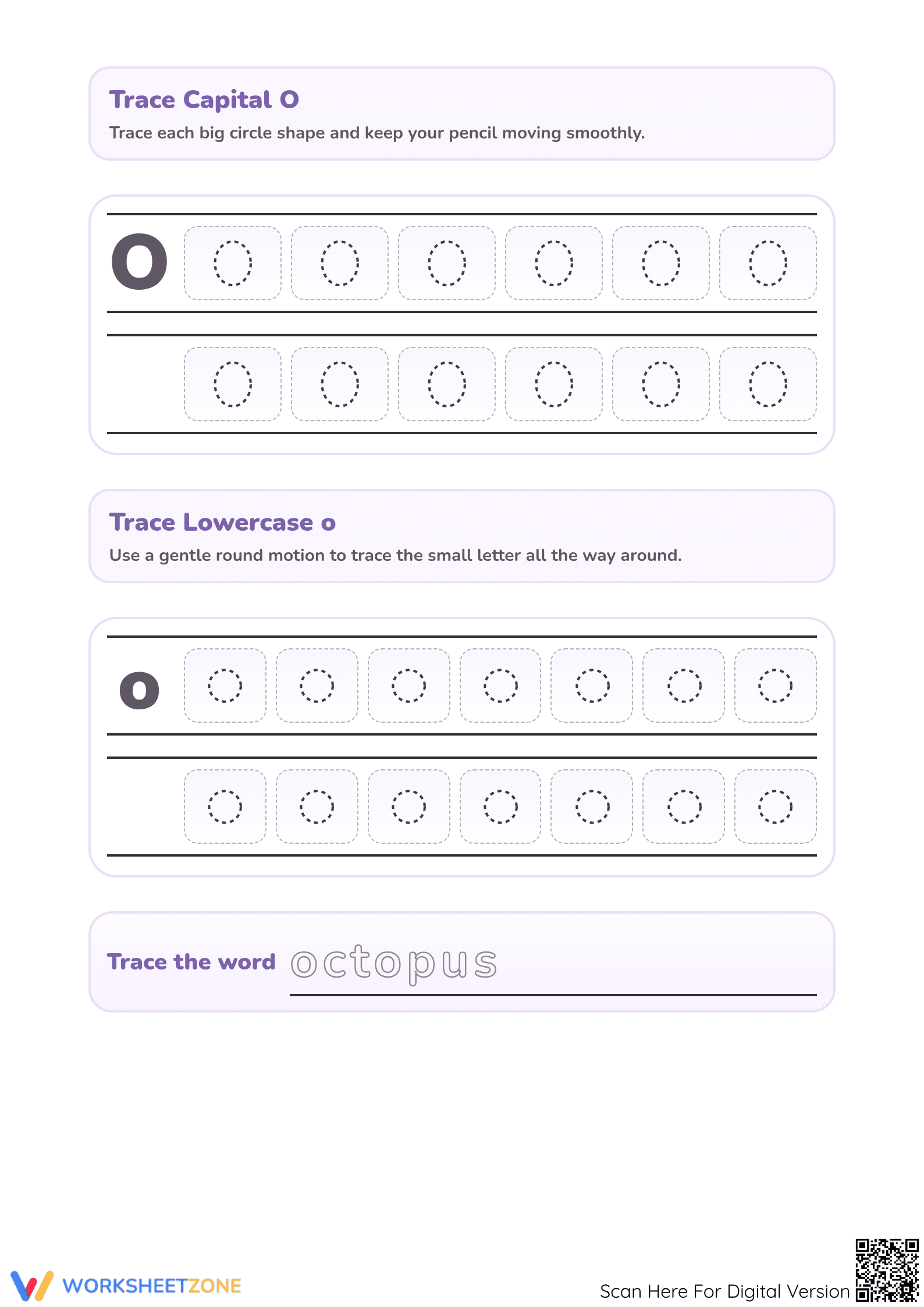 Printable Letter O Writing Worksheet — Grade K Essential - Page 2