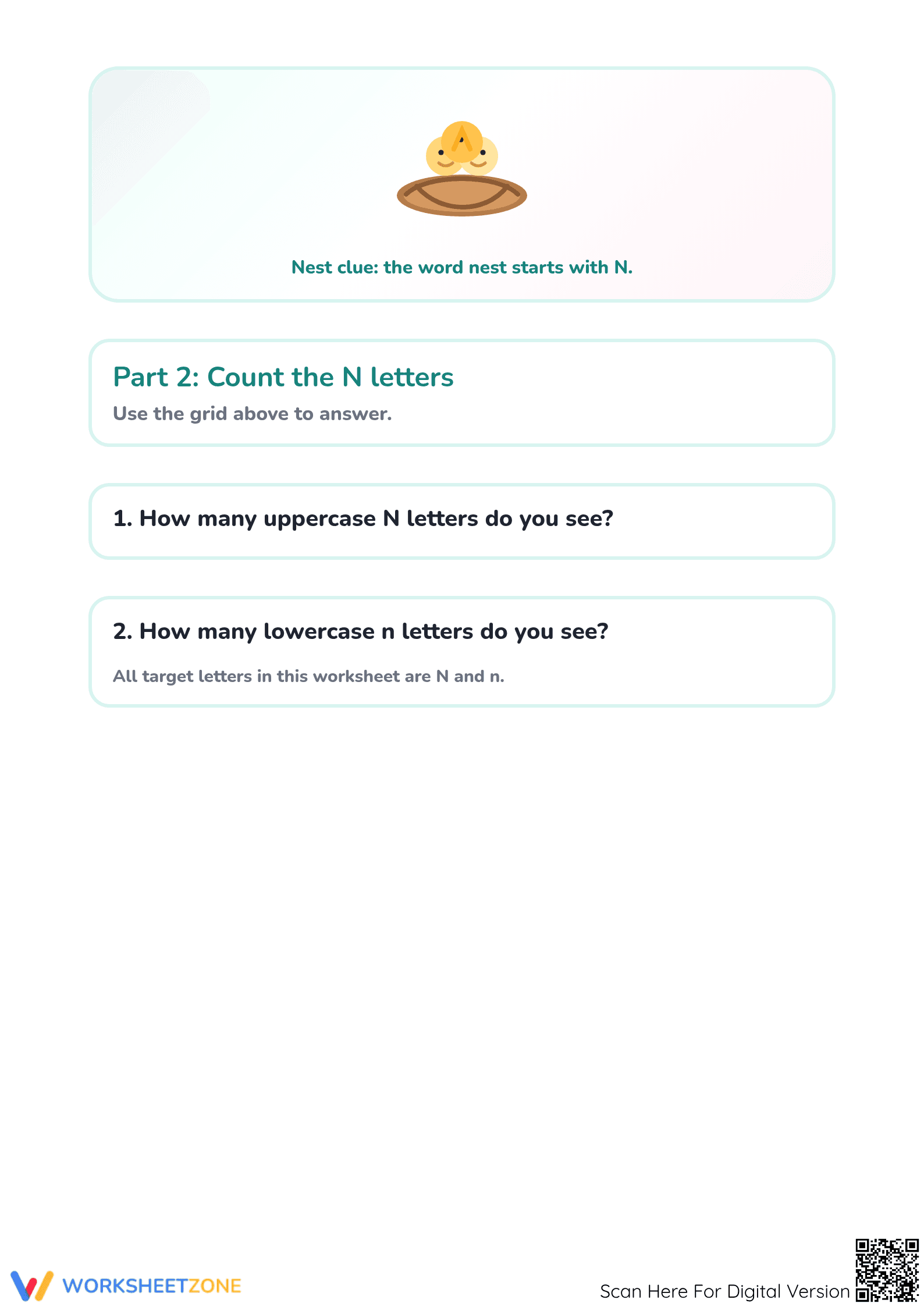 Essential Letter N Recognition Worksheet | Grade K-1 - Page 2