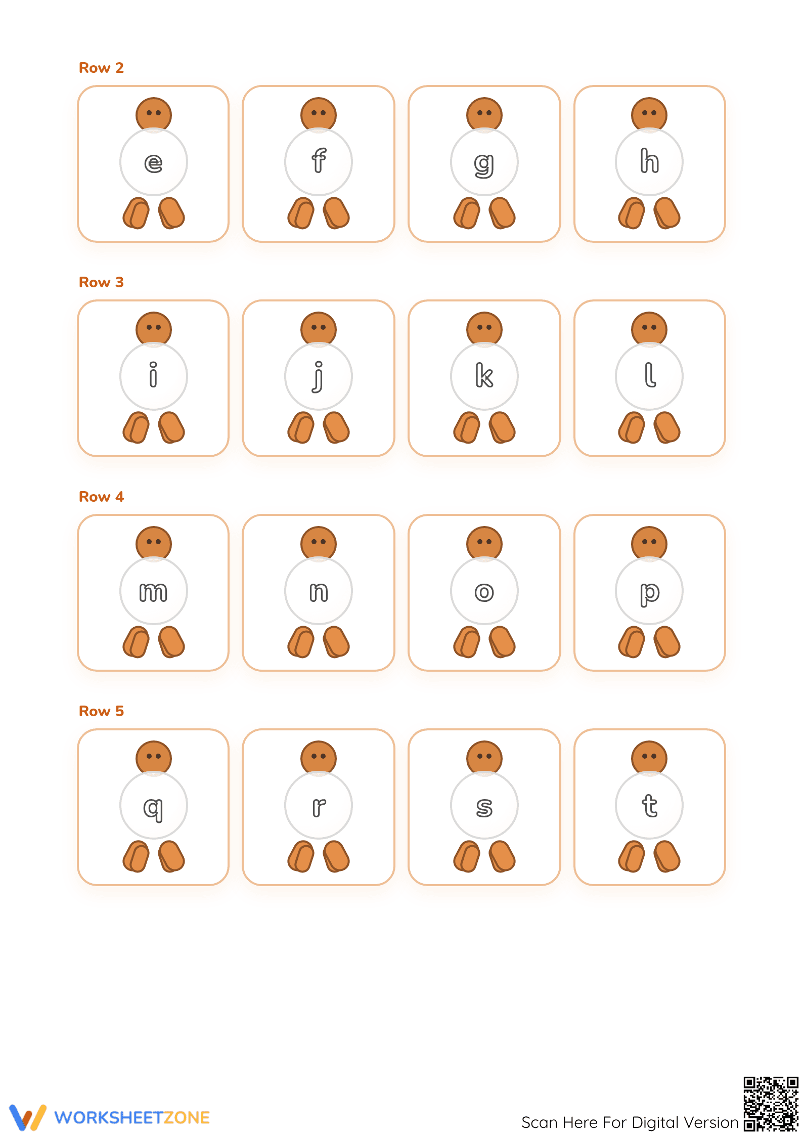 Printable Gingerbread Alphabet Tracing: Lowercase A-Z - Page 2