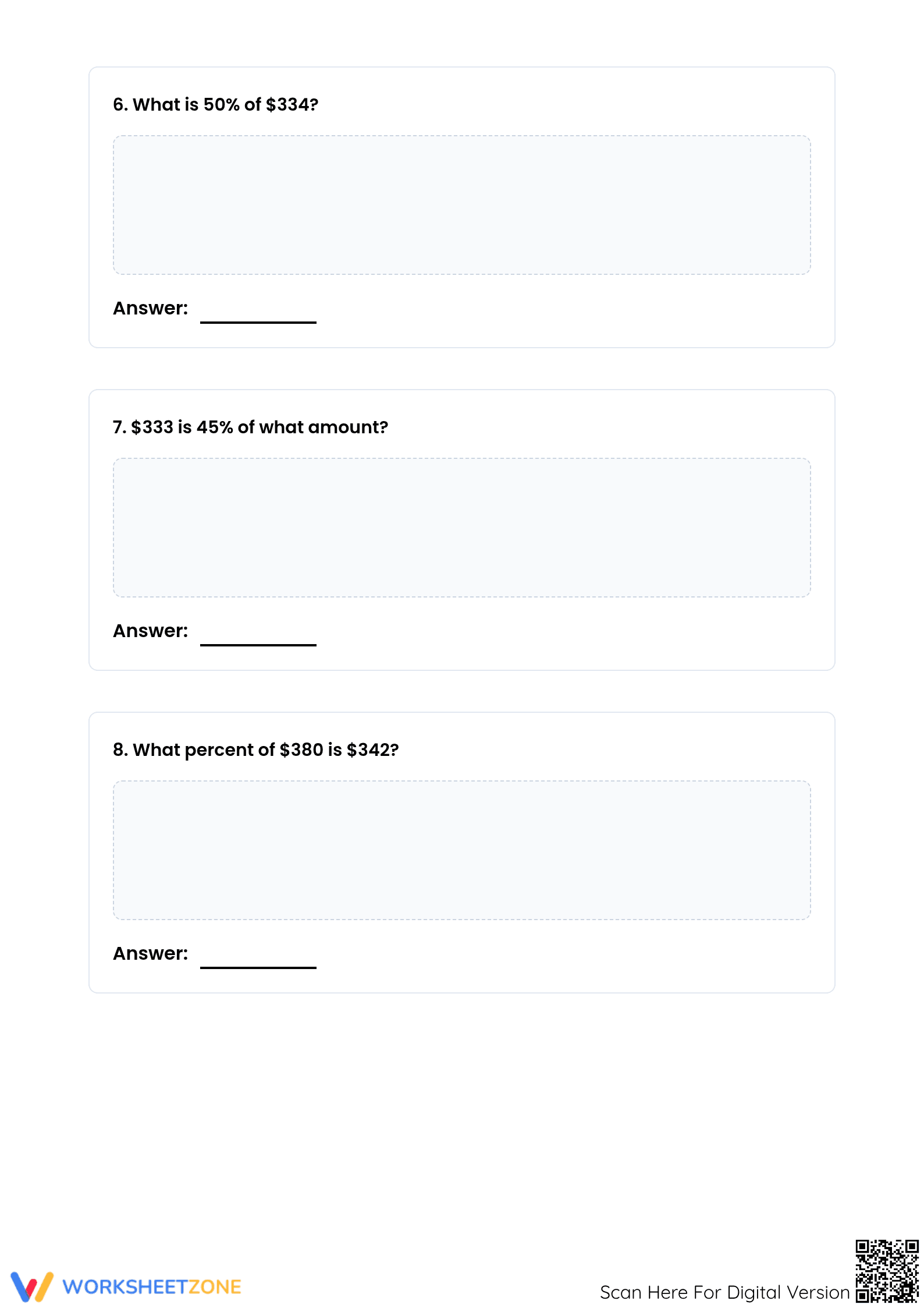 Essential Mixed Percent Calculations Worksheet | Grade 7 - Page 3