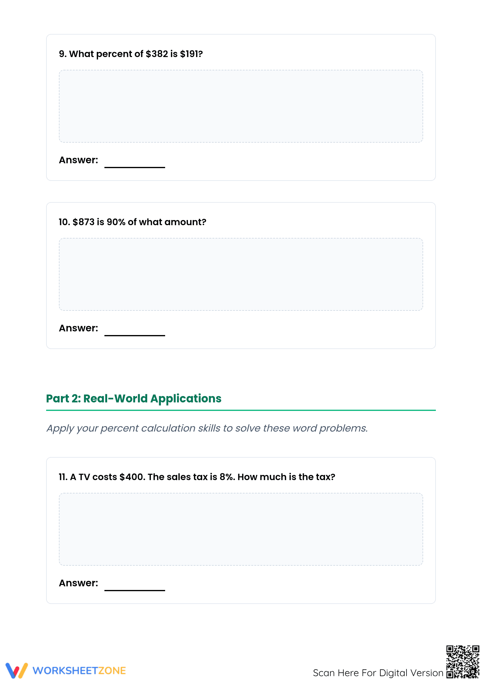 Essential Mixed Percent Calculations Worksheet | Grade 7 - Page 4