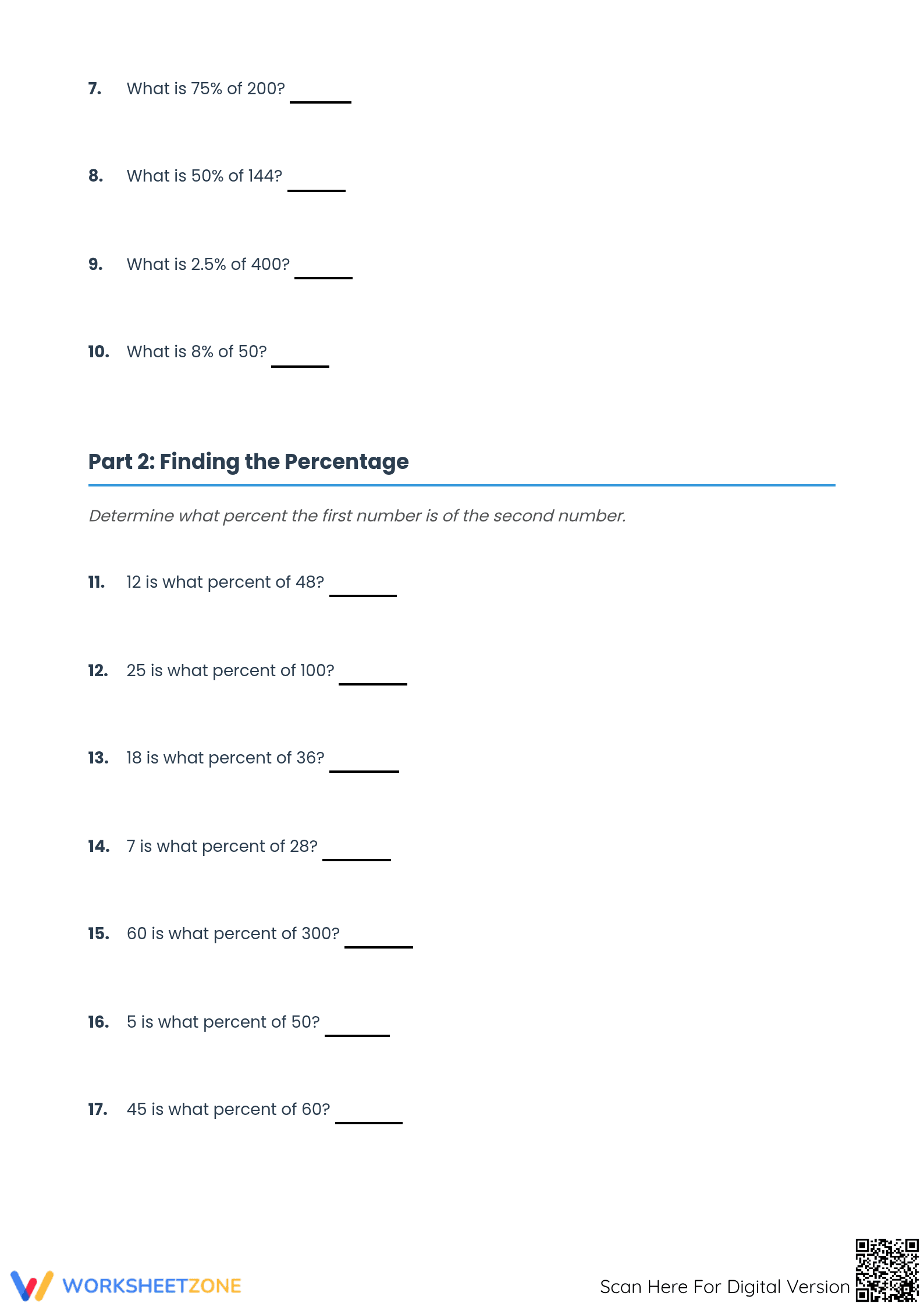 Essential Mixed Percent Worksheet | Grades 6-8 Math - Page 2