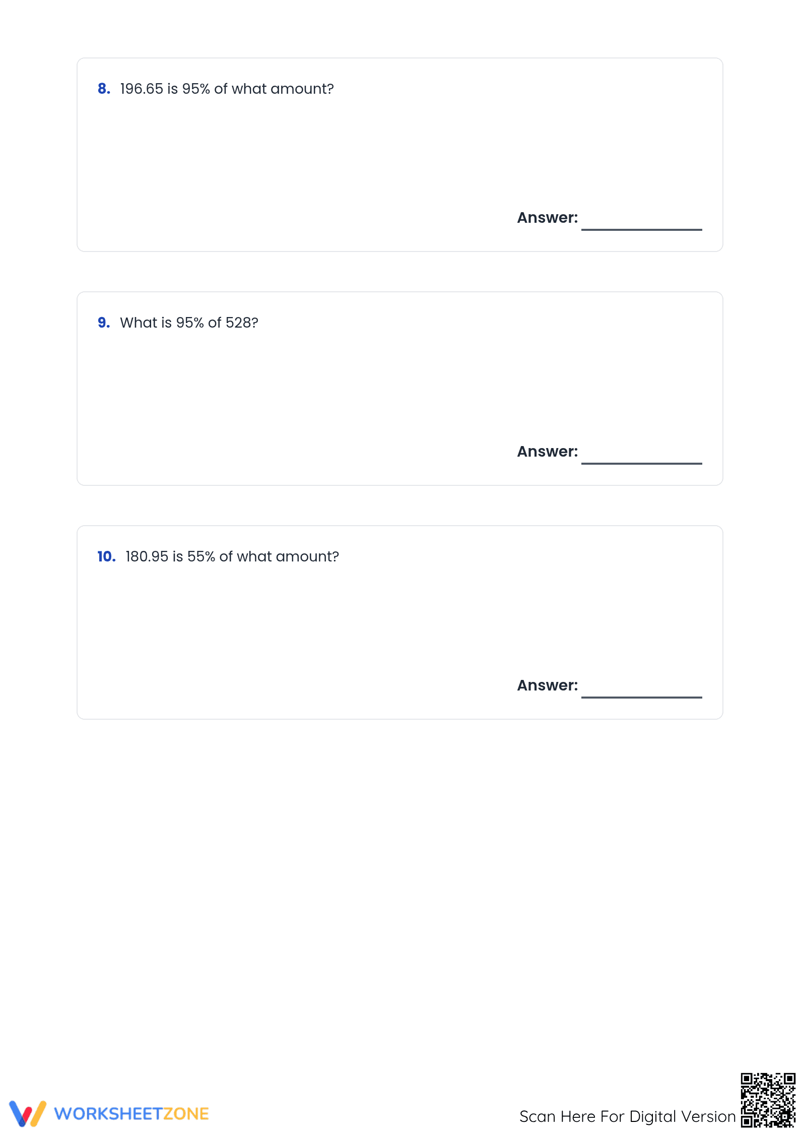 Essential Percent Calculations Worksheet | Grades 6-8 Math - Page 3