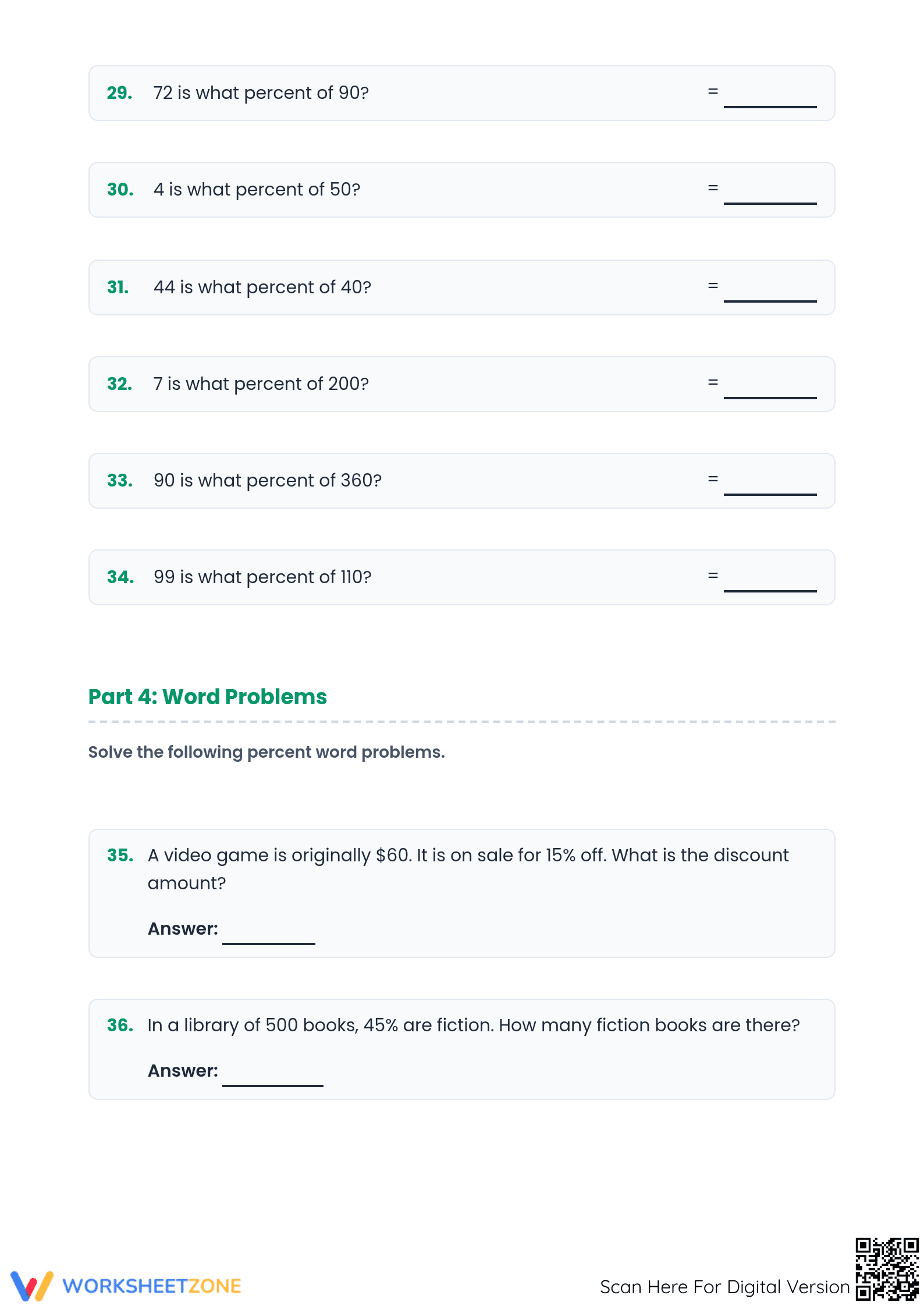 Essential Mixed Percent Calculations Worksheet | Grades 6-8 - Page 4