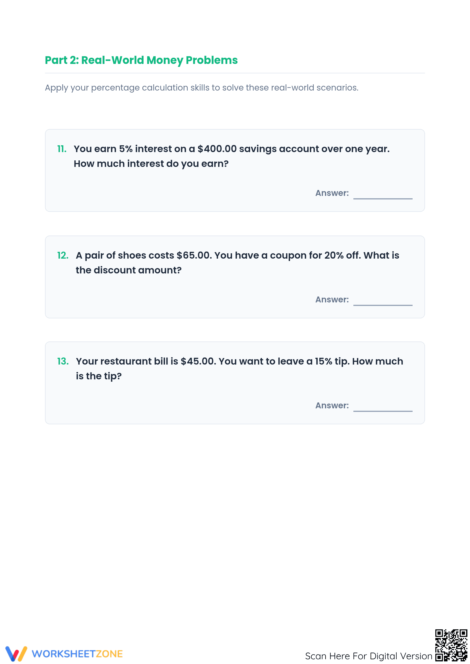 Essential Percent Calculations Worksheet | Grade 7 Math - Page 4