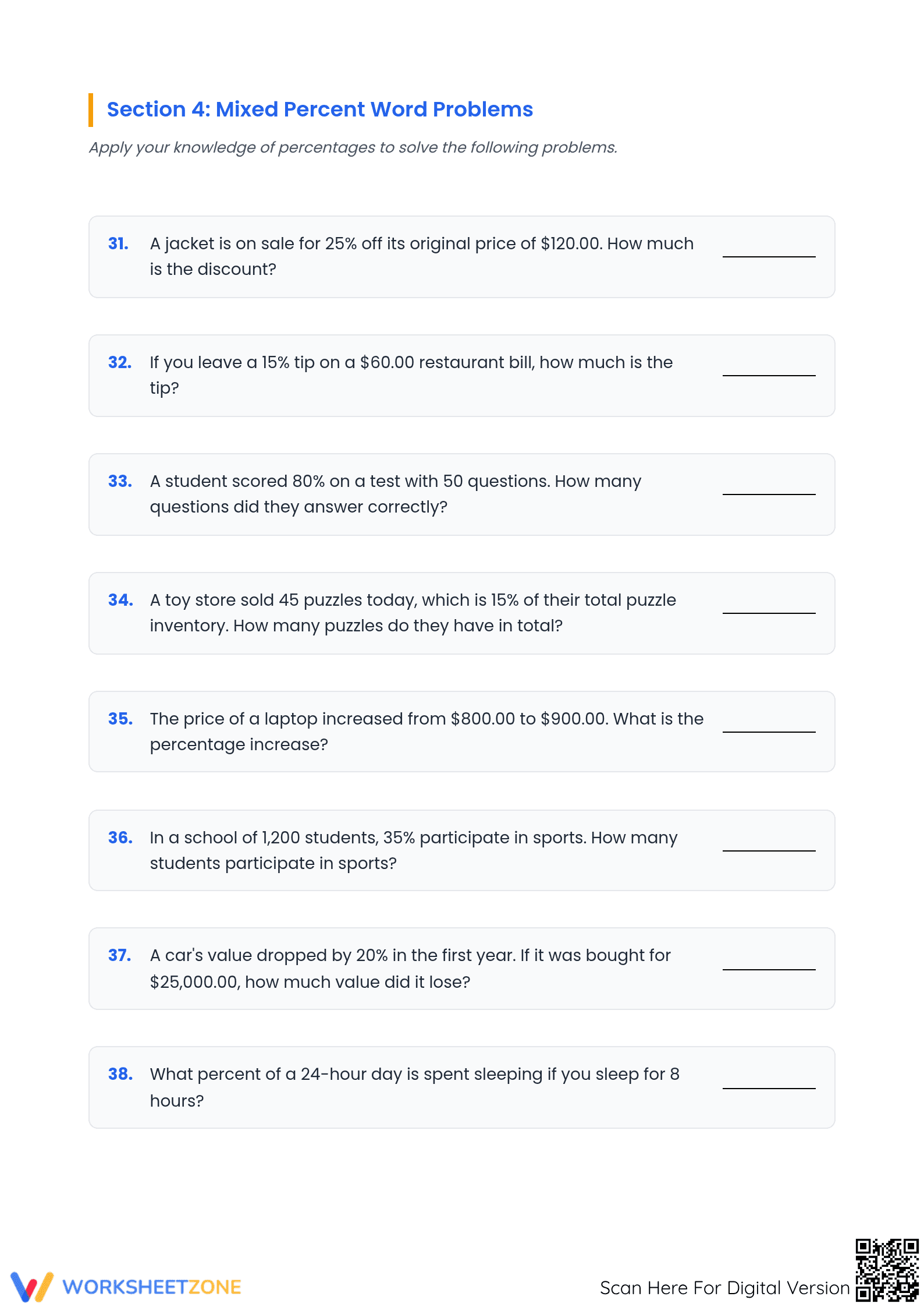 Essential Percent Calculations Worksheet | Grade 6 Math - Page 4