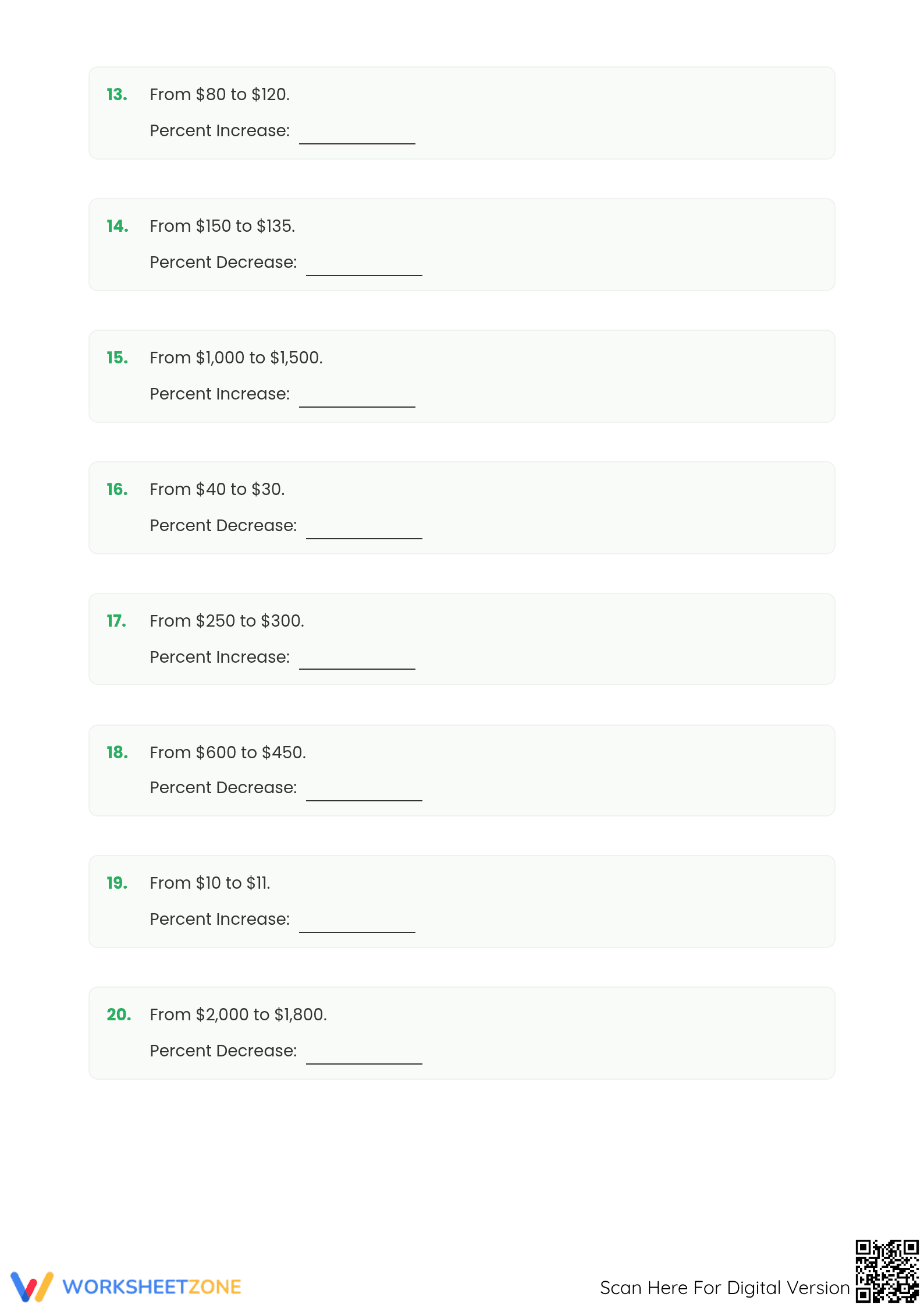 Mixed Percent Calculations Worksheet | Grade 7 Essential - Page 3