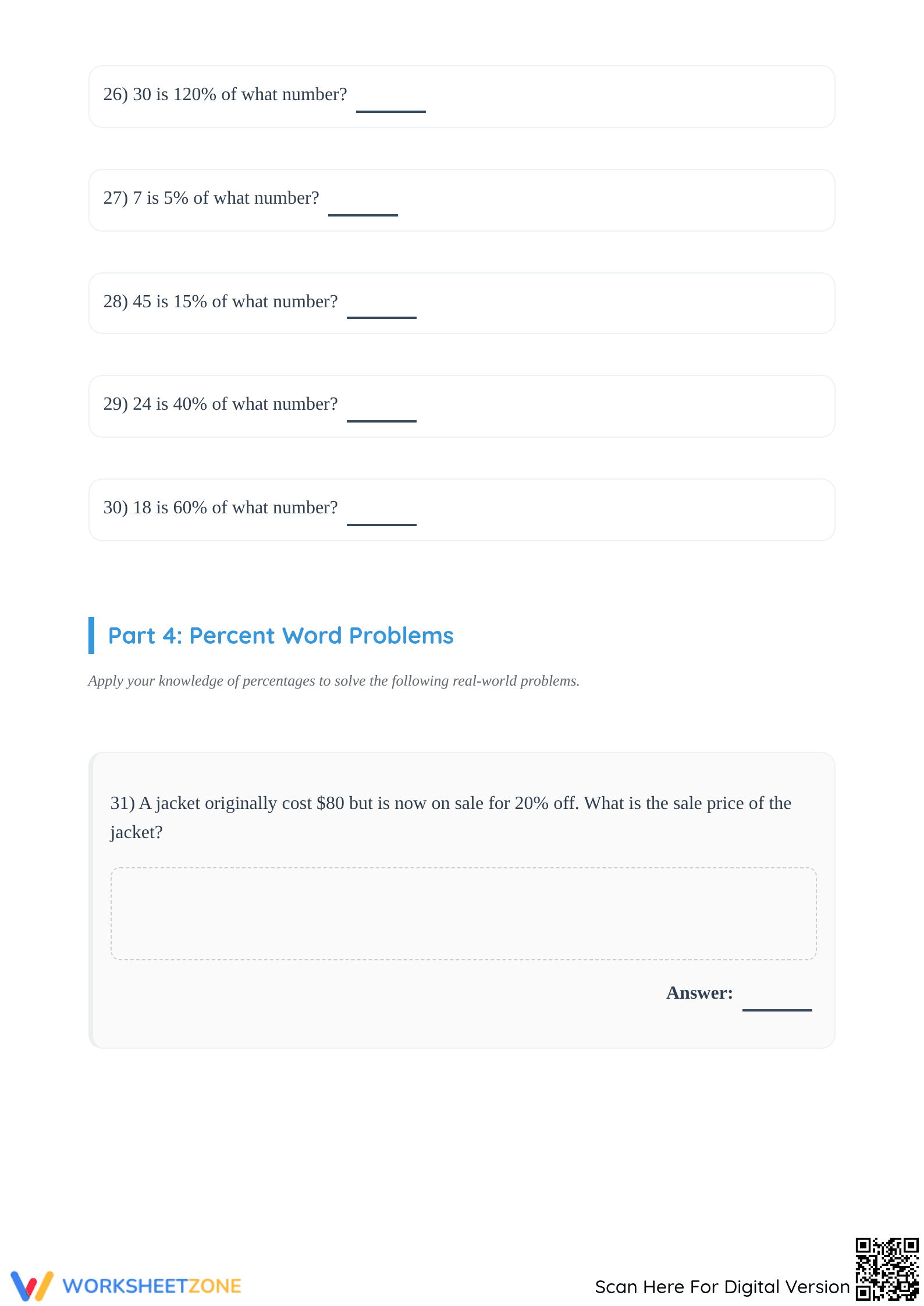 Mixed Percent Calculations Worksheet | Grade 6 Essential - Page 4
