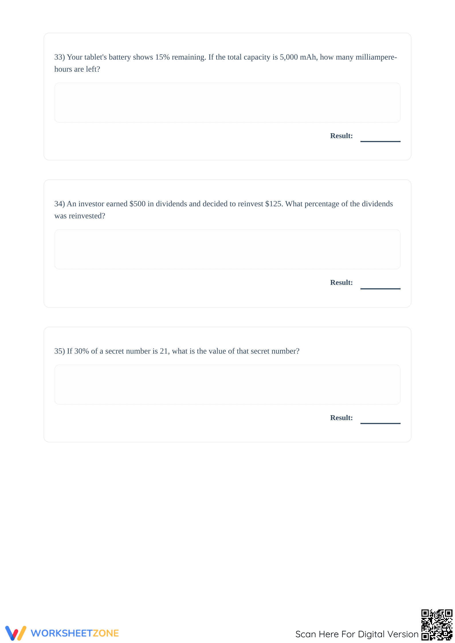 Essential Mixed Percent Calculations Worksheet | Grade 6 - Page 5