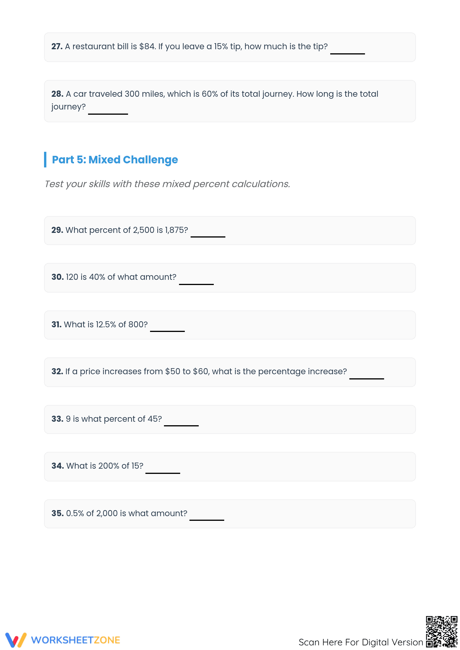 Essential Mixed Percent Calculations | Grade 6-8 Math - Page 4